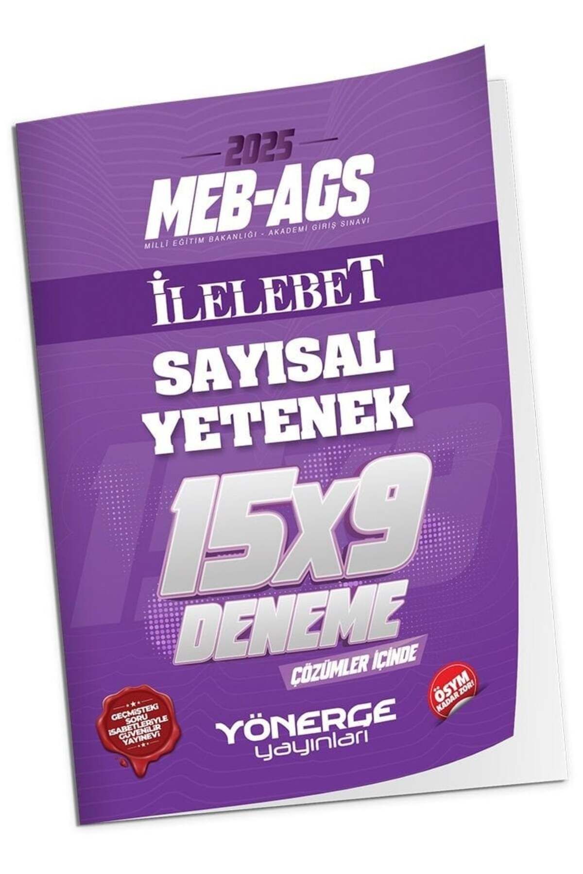 Yönerge Yayınları Yönerge 2025 MEB-AGS Sayısal Yetenek İLELEBET 15x9 Deneme Çözümlü Yönerge Yayınları
