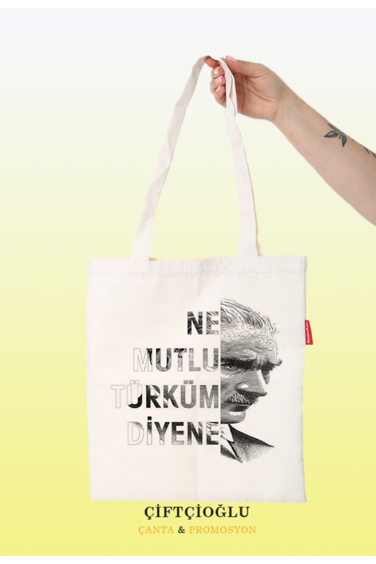 çiftçioğlu Birinci Kalite Baskılı Bez 38x42 Omuz-El Çantası