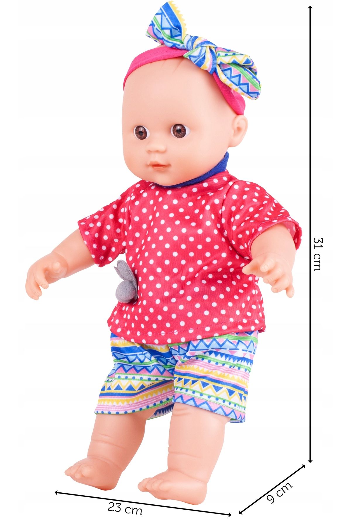 zola-Interactive baby doll, pacifier with chain, soft material, 31 x 23 x 9 cm 6