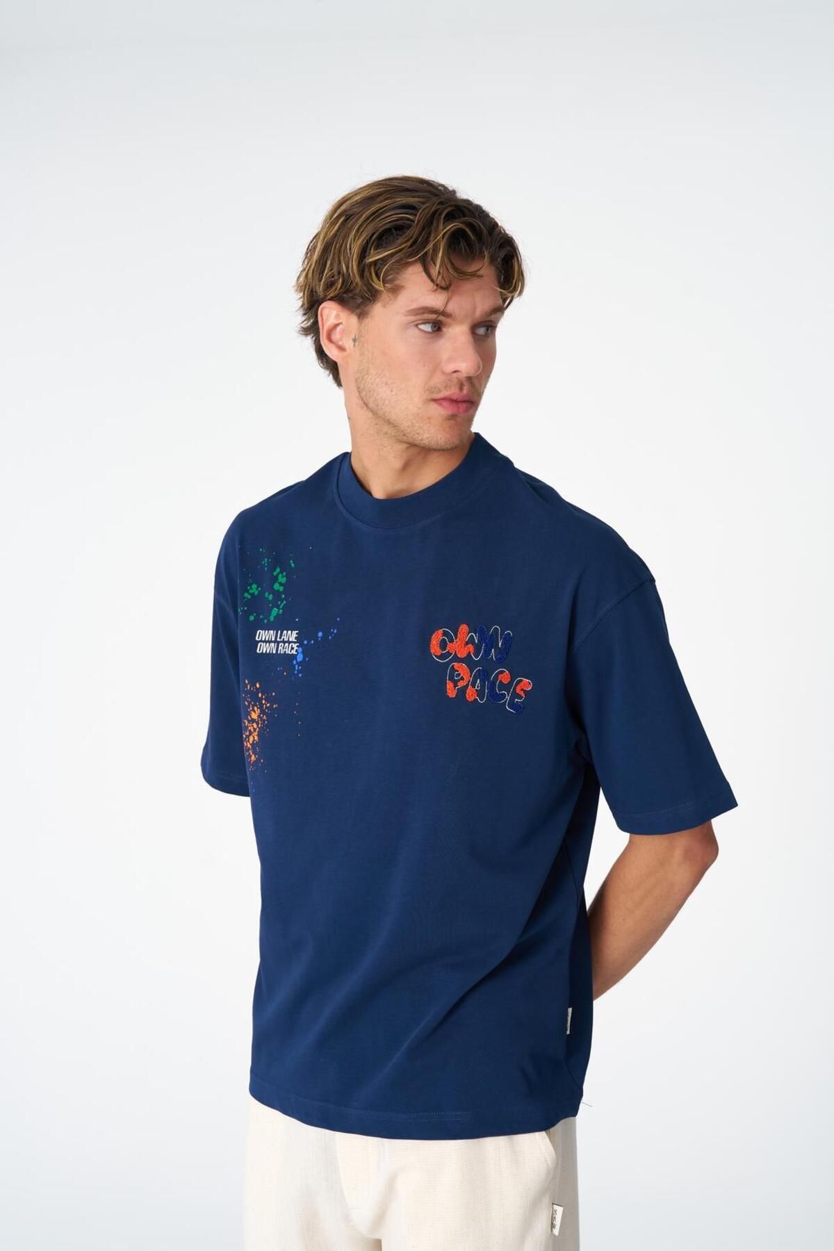 CANMODA Own Pace Oversize T-Shirt - İndigo