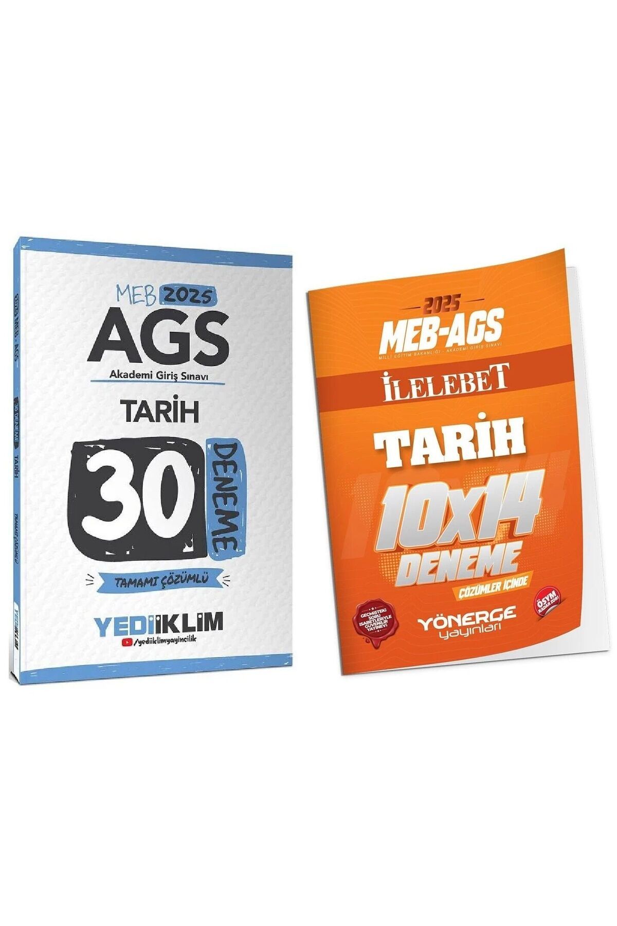 Anka Yayınları Yediiklim + Yönerge 2025 MEB-AGS Tarih 30+14 Deneme 2 li Set Yediiklim + Yönerge Yayınları