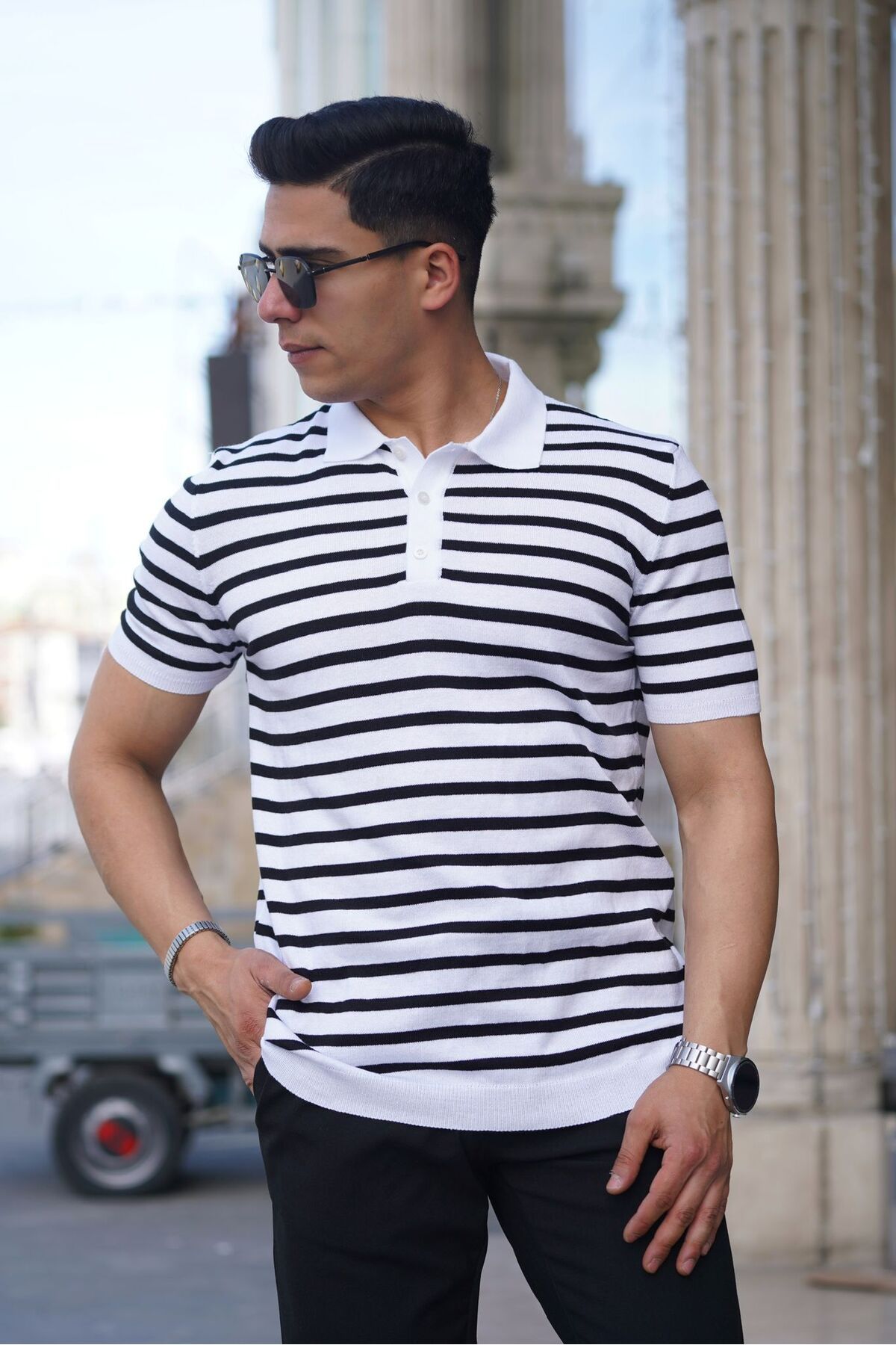 JACK CAPRİO ERKEK POLO YAKA ÖRME TRİKO T-SHİRT TERLETME YAPMAZ HAVA ALAN ERKEK T-SHİRT