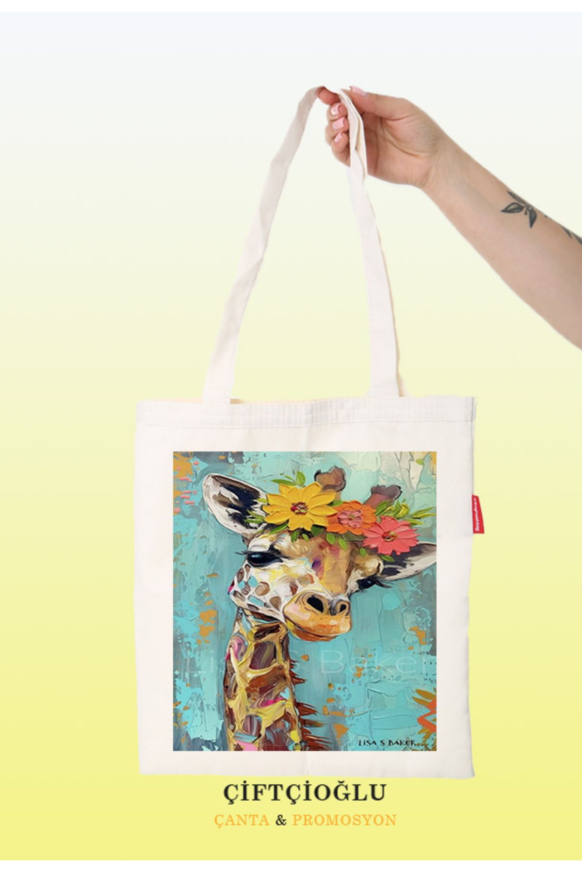 çiftçioğlu Birinci Kalite Baskılı Bez 38x42 Omuz-El Çantası