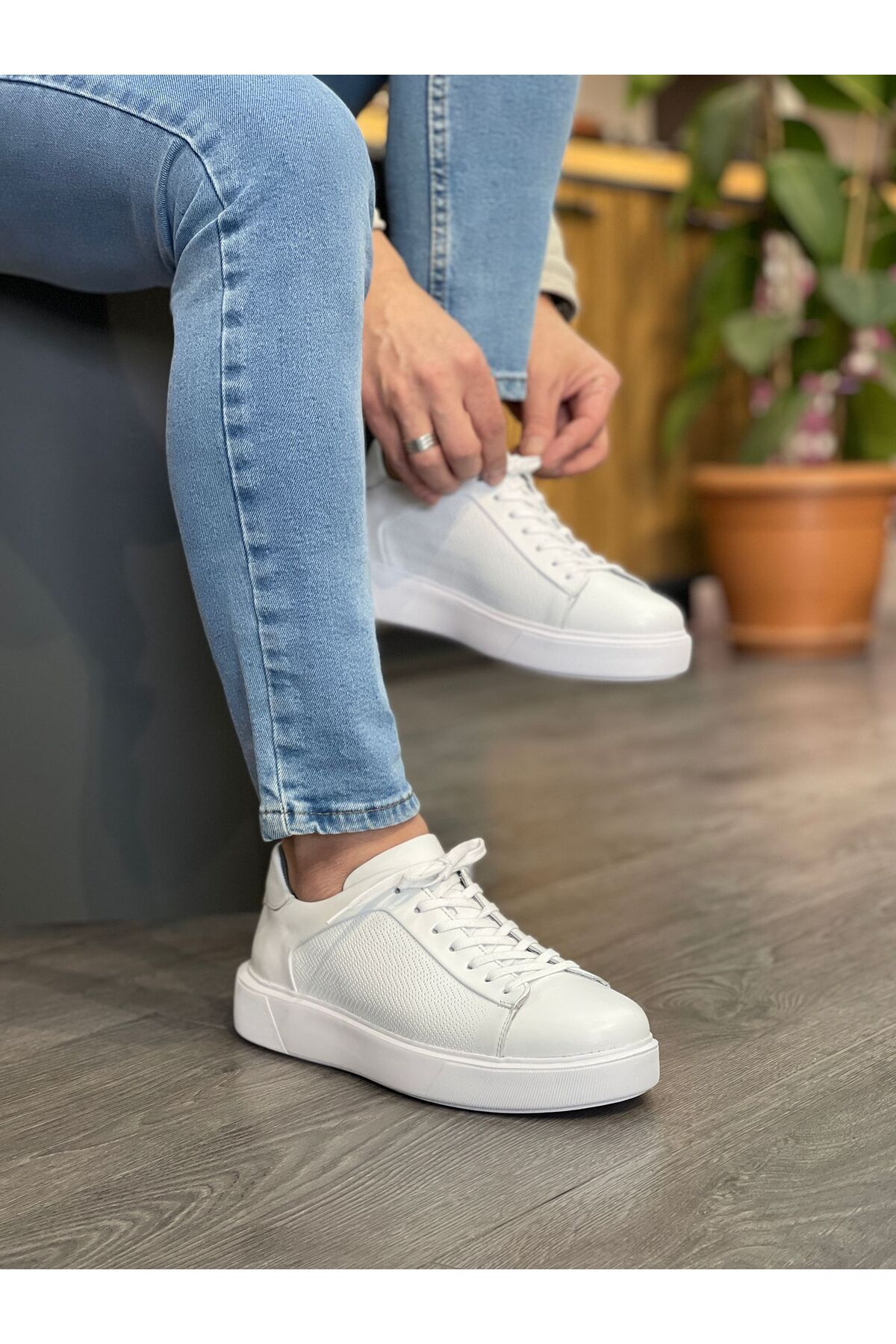 MOR KUNDURA Hakiki Deri Günlük Kullanım Sneakers Erkek Ayakkabı