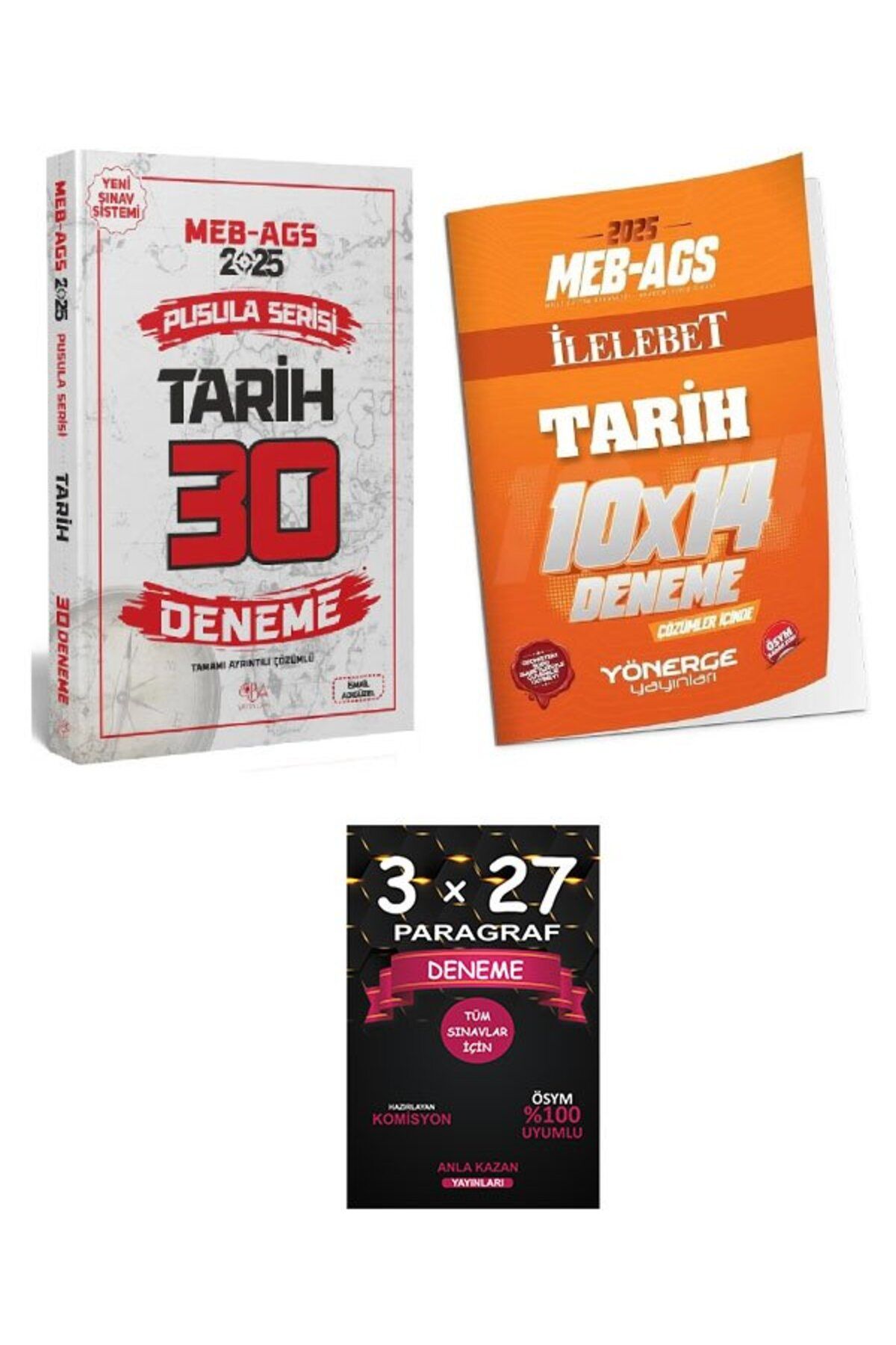 Anla Kazan Yayınları CBA + Yönerge 2025 MEB-AGS Tarihin Pusulası 30+14 Deneme 2 li Set + AnlaKAzan Paragraf