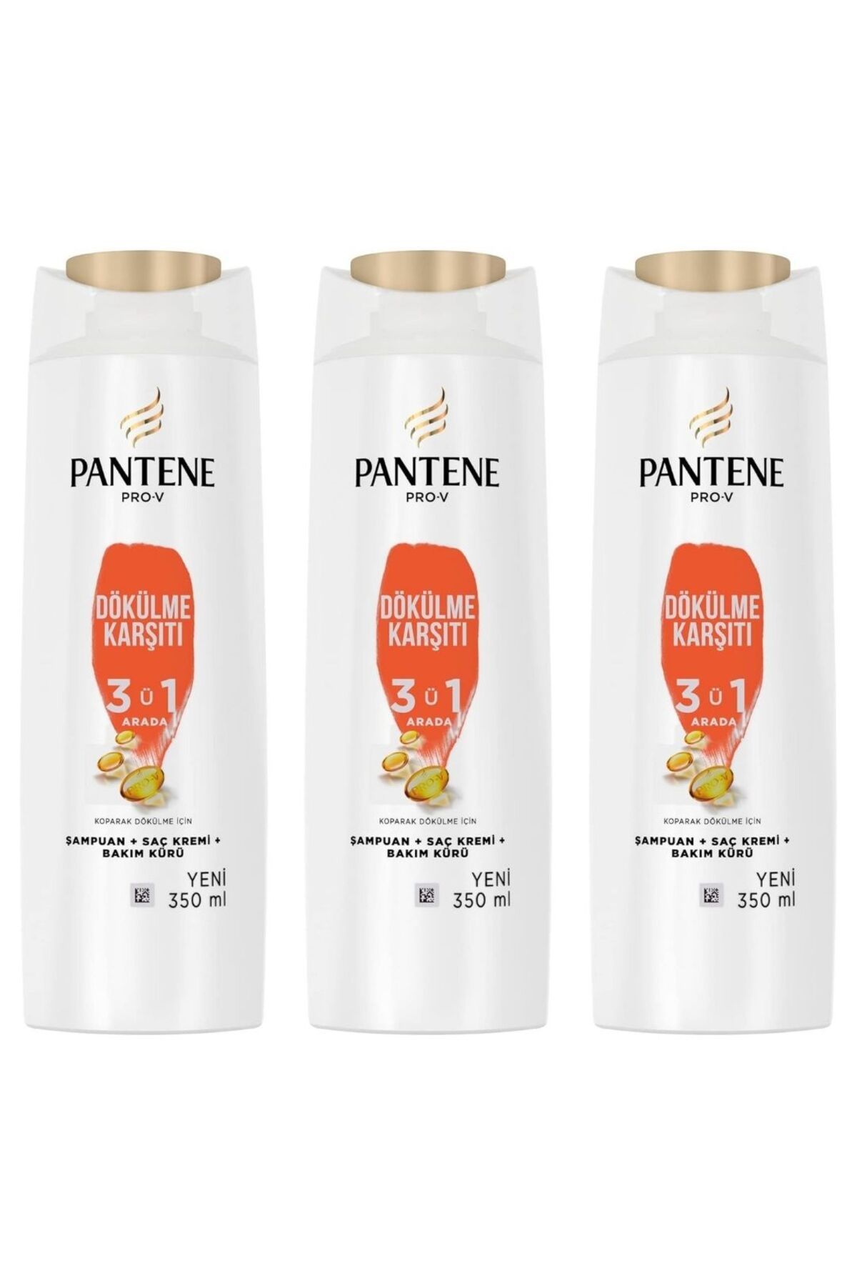 Pantene Pro-V Şampuan Dökülme Karşıtı 3'ü 1 Arada 350 Ml X 3 Adet