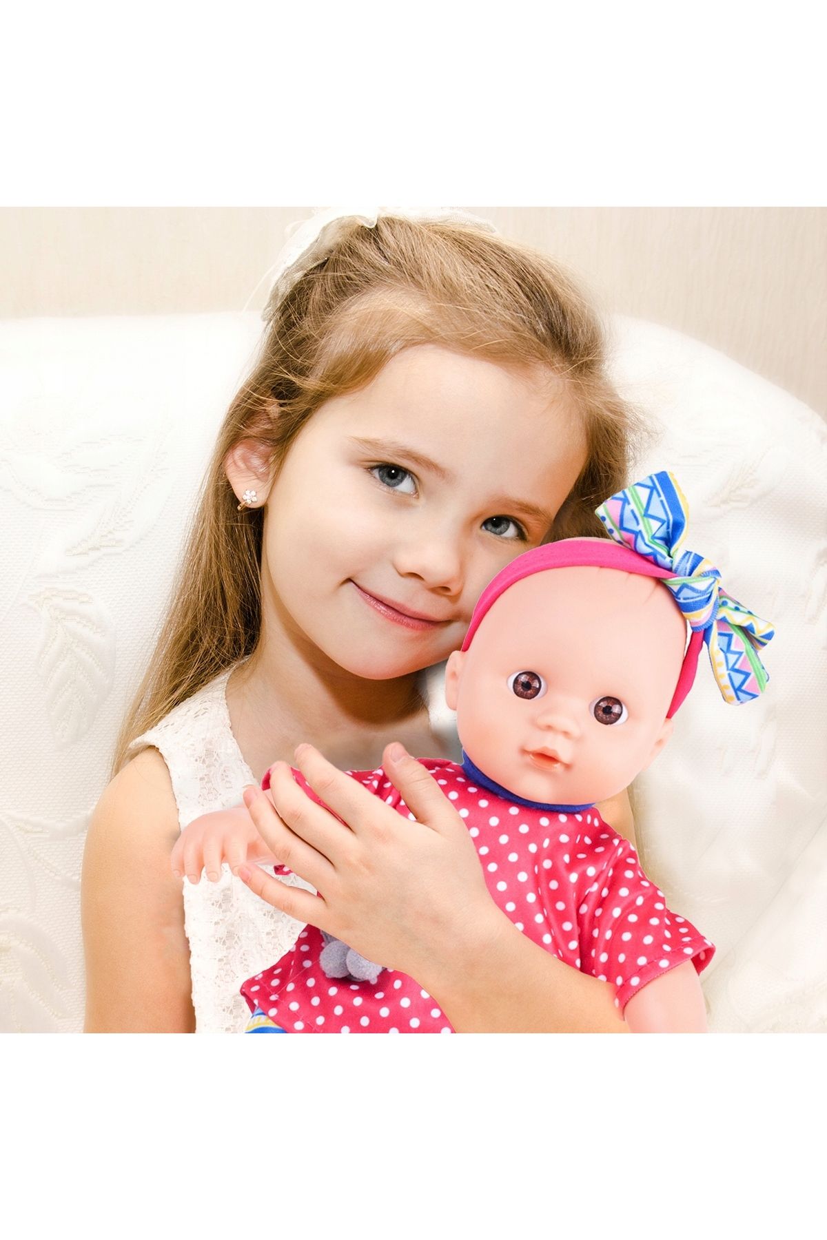 zola-Interactive baby doll, pacifier with chain, soft material, 31 x 23 x 9 cm 7