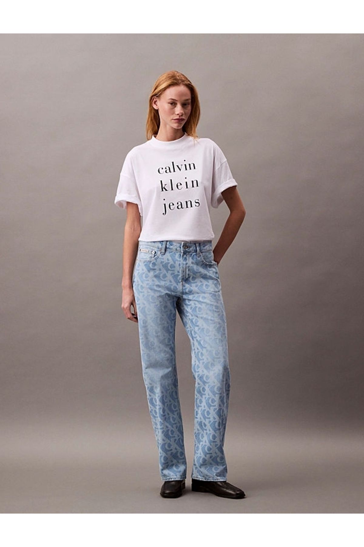 CK Jeans 90's Straight Logo Kadın Jeans LV047B007G-XHU