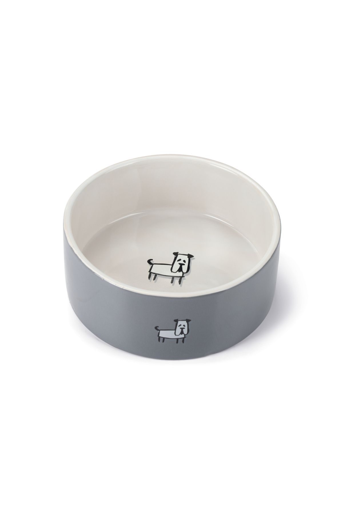 Beeztees Köpek Mama Su Kabı, Seramik, Beyaz Gri, 21,5cm, 2000ml