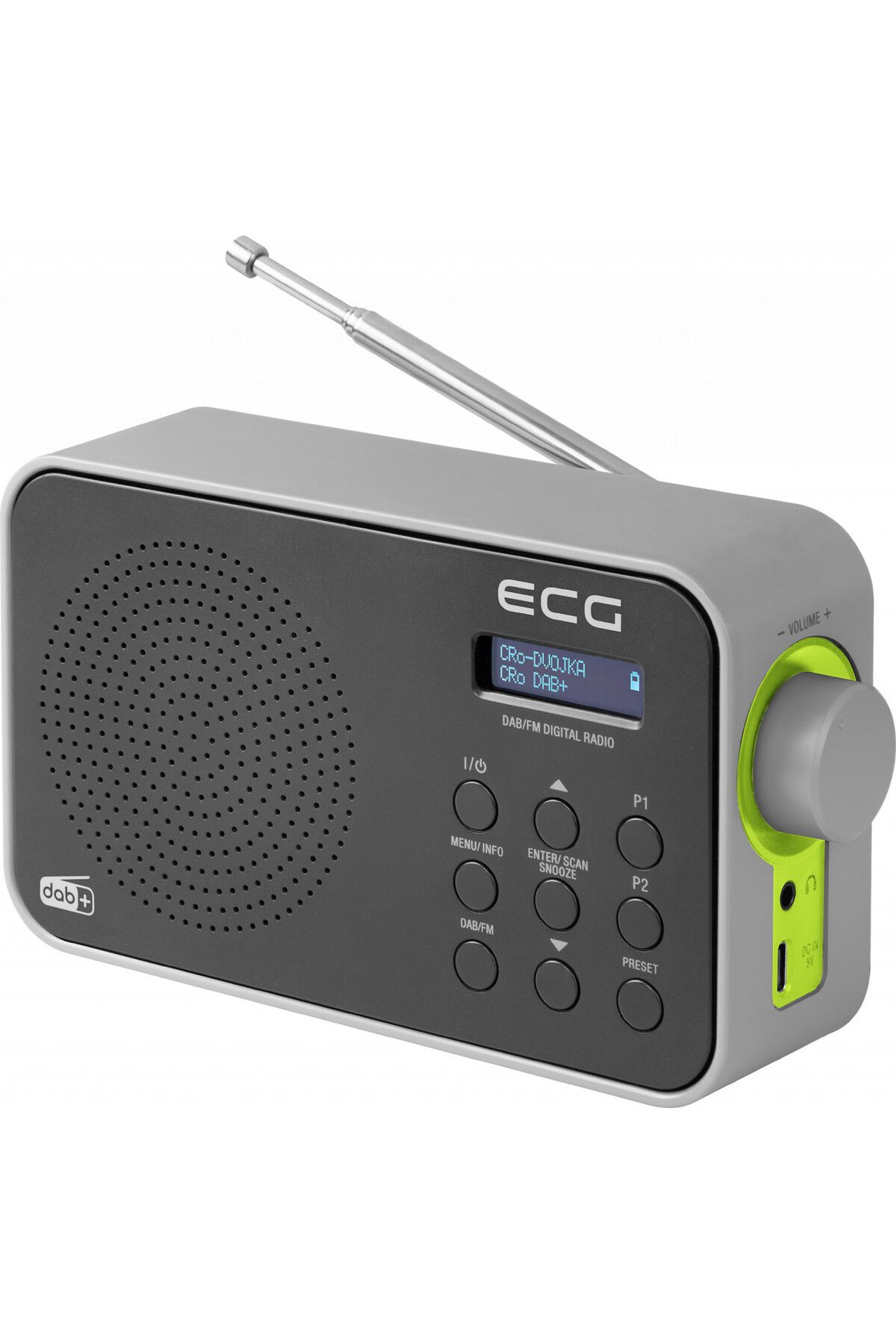 ECG-Portable Radio Rd 110 DAB With DAB And FM Tuner, Black, 1.2 W, 30 Station Memory 8