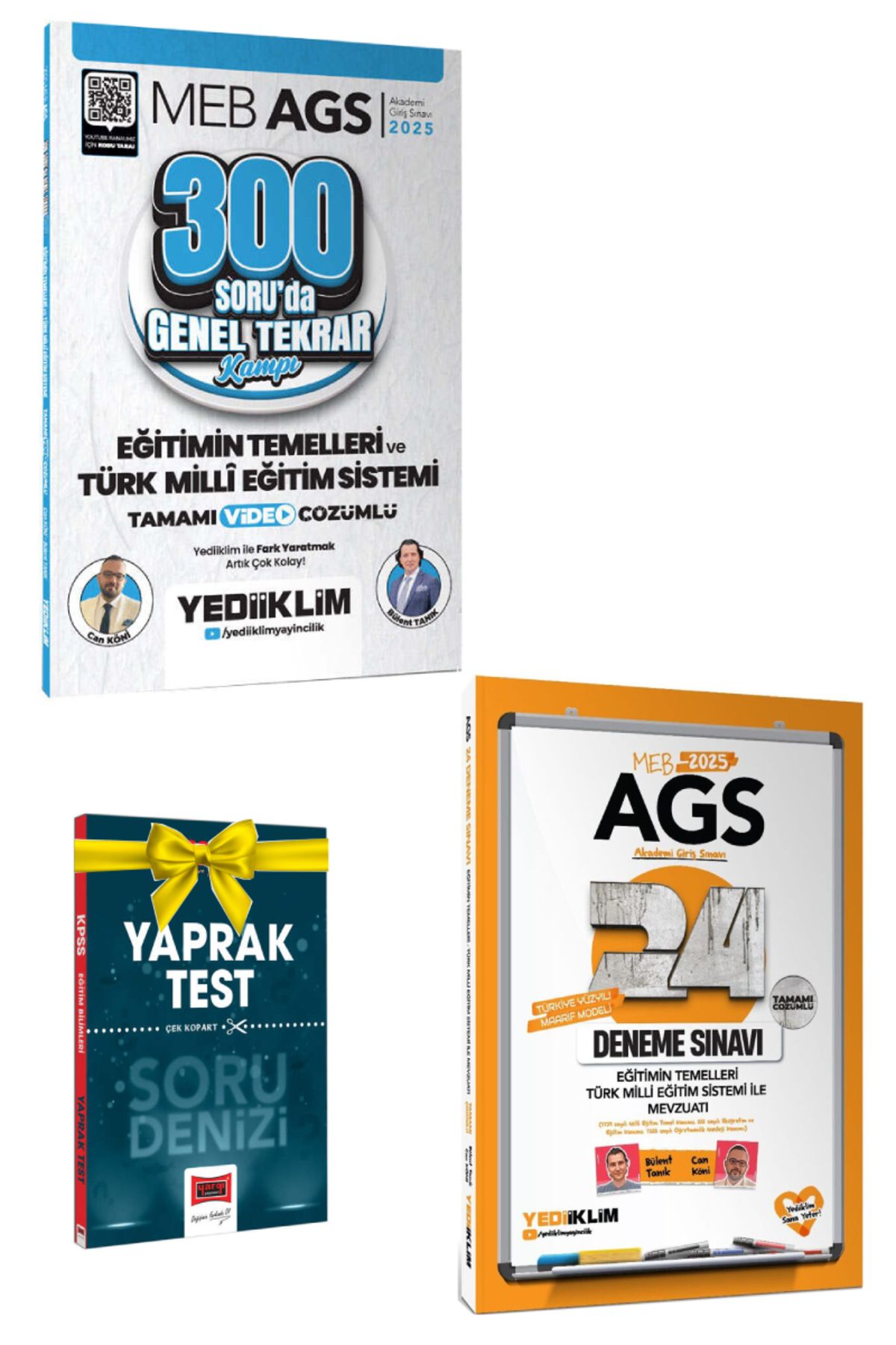 Yediiklim Yayınları 2025 Yediiklim MEB AGS Eğitimin Temelleri Genel Tekrar+Eğitimin Temelleri Deneme+Hediye