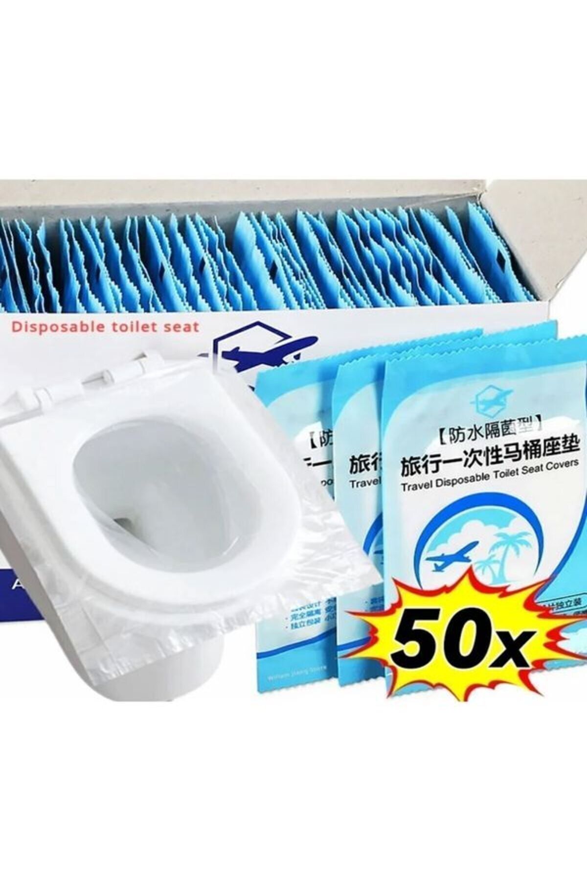 Qerhome 50 Adet Kullan At Klozet Örtüsü Klozet Poşeti Klozet Kapak Örtüsü Dispenseri