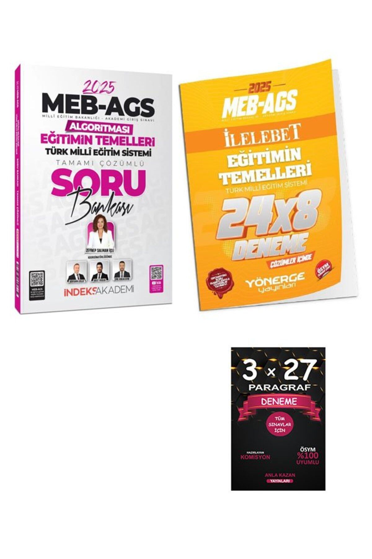 Anla Kazan Yayınları İndeks + Yönerge 2025 MEB-AGS Algoritması Eğitimin Temelleri Soru Bankası + 8 Deneme 2 li Set+AnlaK