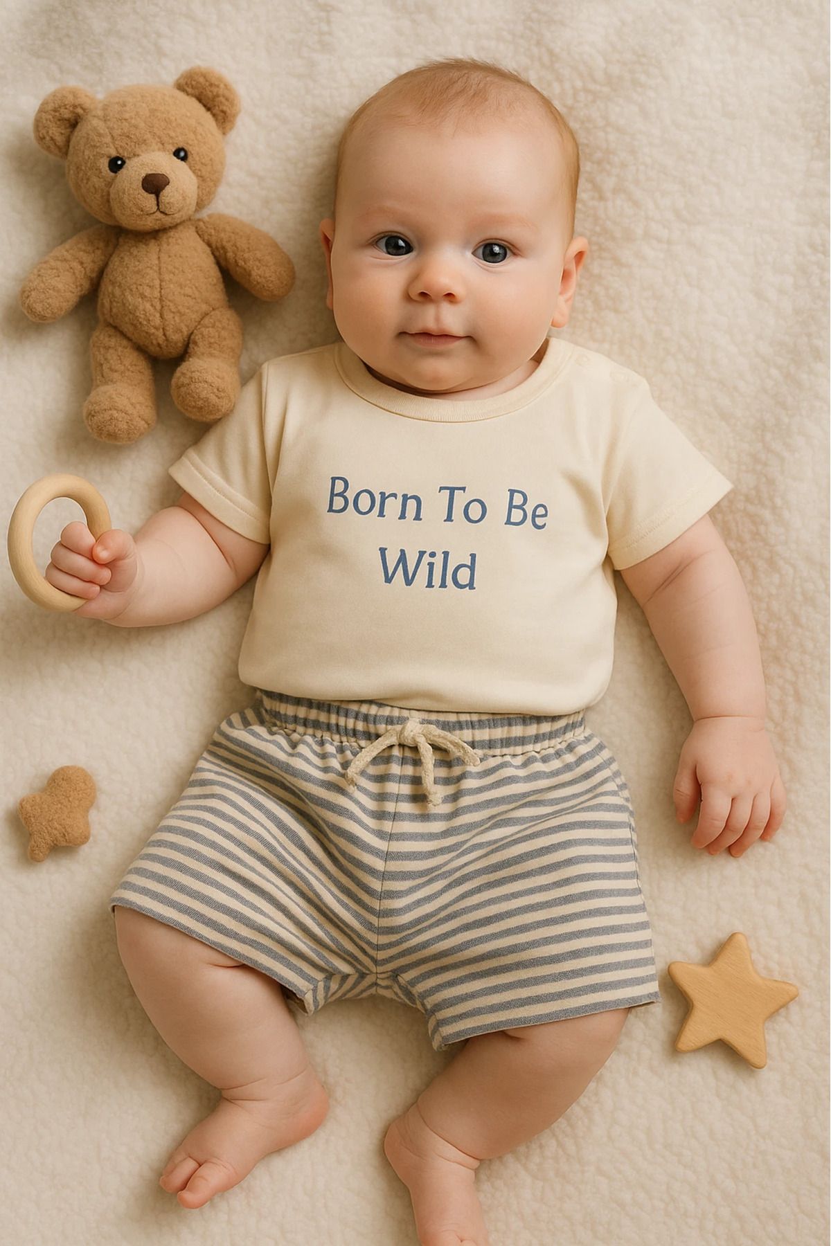 Çıldırıns Çojux Yazlık Born To Be Wild Baskılı Şortlu 2’li Çocuk Takım
