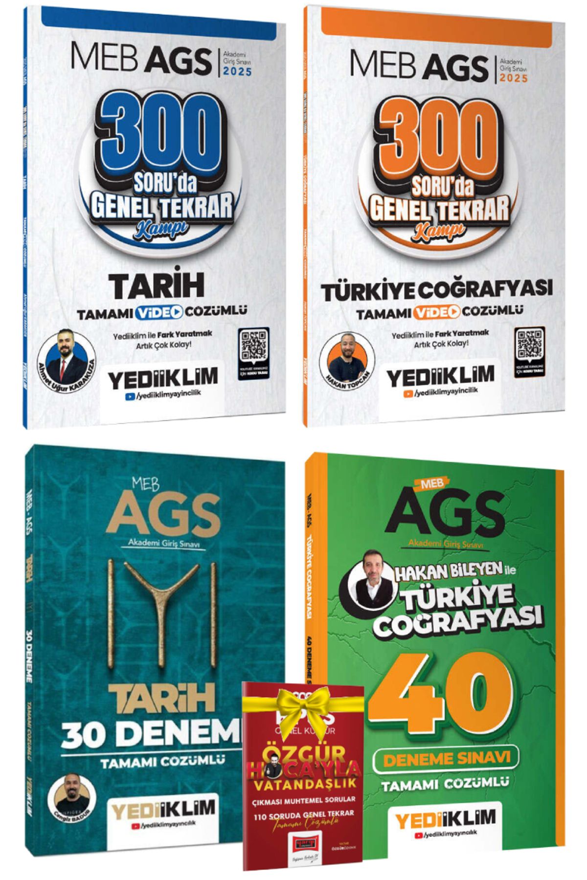 Yediiklim Yayınları 2025 Yediiklim MEB AGS Tarih Genel Tekrar+Türkiye Coğrafyası Genel Tekrar+Denemeler