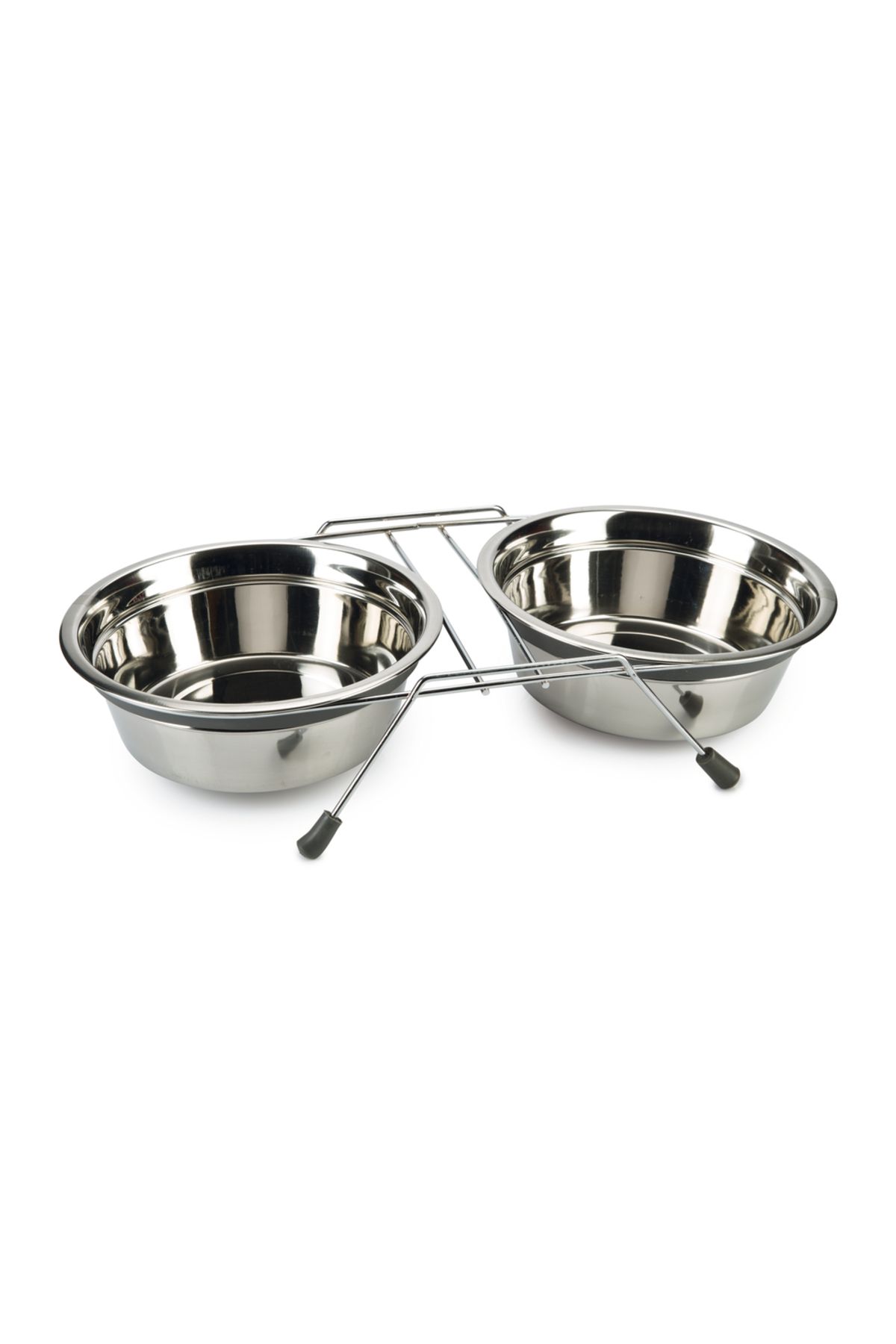 Beeztees Köpek İkili Mama ve Su Kabı, Paslanmaz Çelik, Sessiz&Kaymaz, 20cm, 2x1600ml
