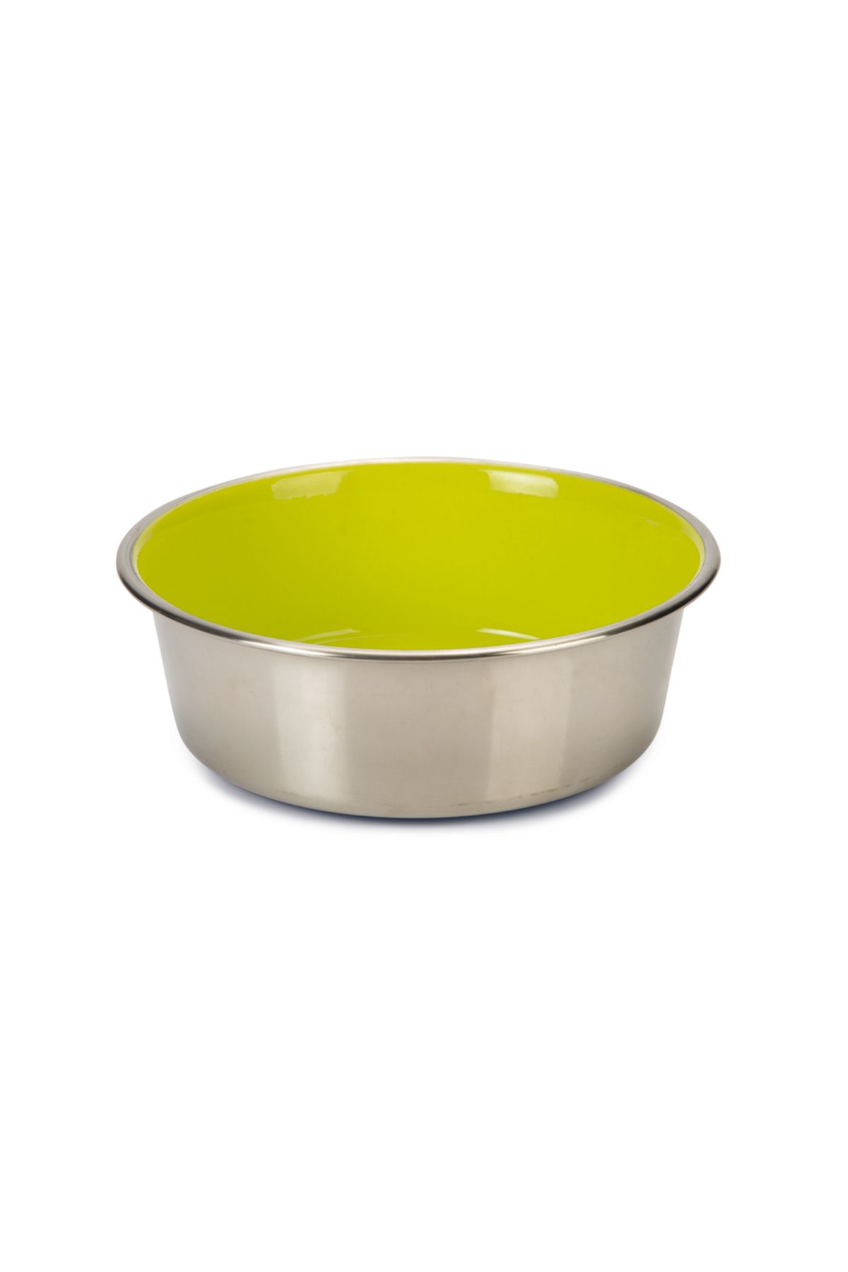 Beeztees Köpek Mama Su Kabı, Paslanmaz Çelik, İçi Sarı, 20cm, 1,9L