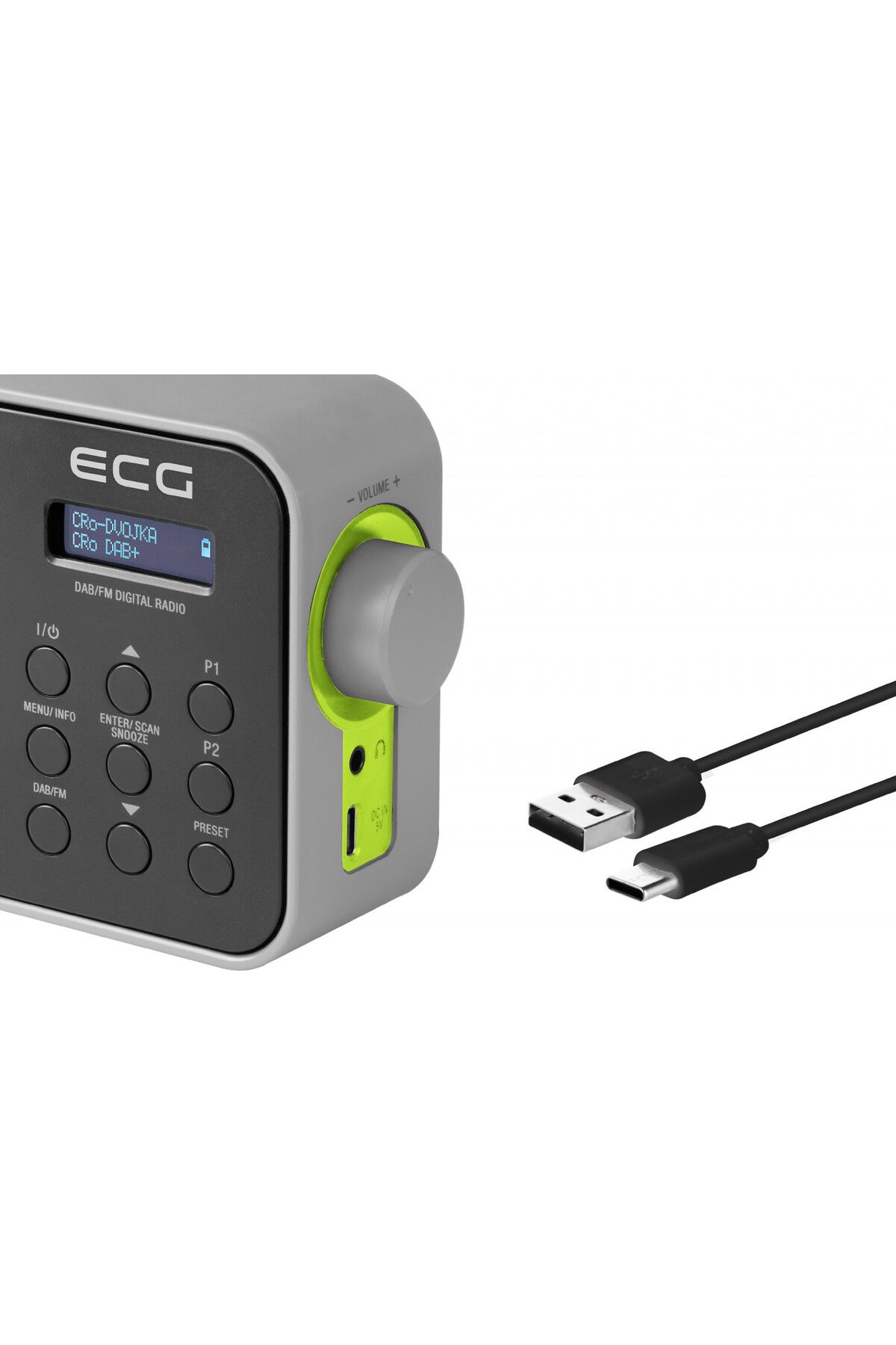 ECG-Portable Radio Rd 110 DAB With DAB And FM Tuner, Black, 1.2 W, 30 Station Memory 12