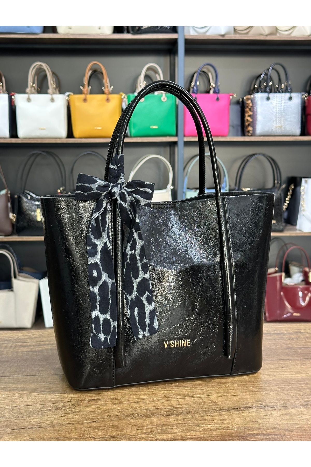 VICTORIA SHINE SARMA SAPLI BÜYÜK BOY ÇANTA 3096 SİYAH ZEYNA