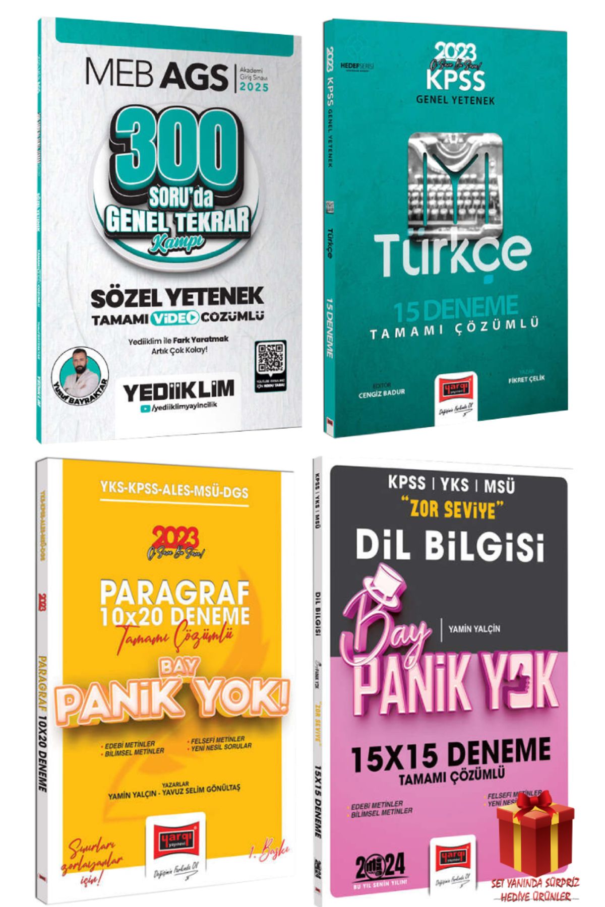 Yediiklim Yayınları 2025 Yediiklim MEB AGS Sözel Yetenek Genel Tekrar+Türkçe Deneme+Paragraf Deneme+Dil Bil Deneme