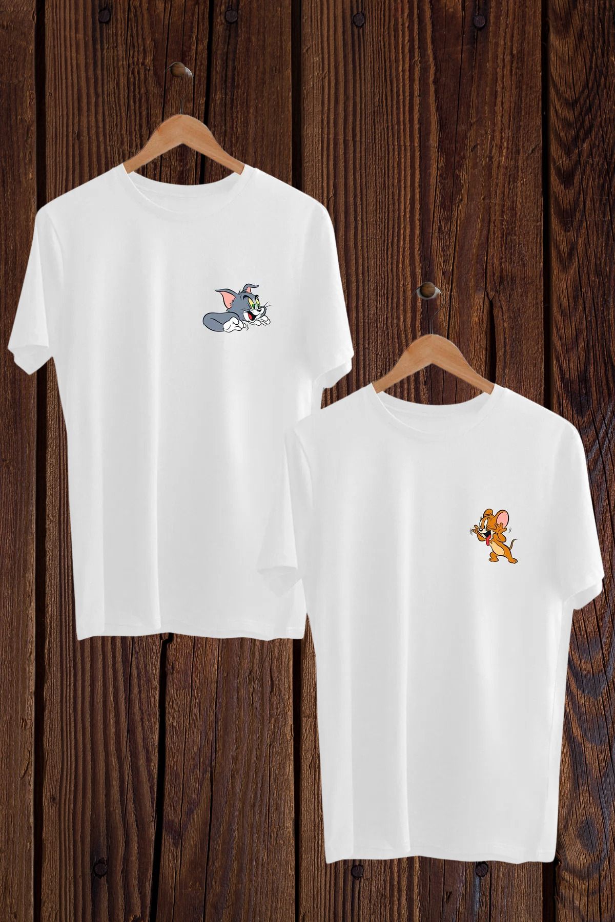 DESCARTES Tom Ve Jerry Tişört Sevgili Çift Takım Oversize Couple T-shirt