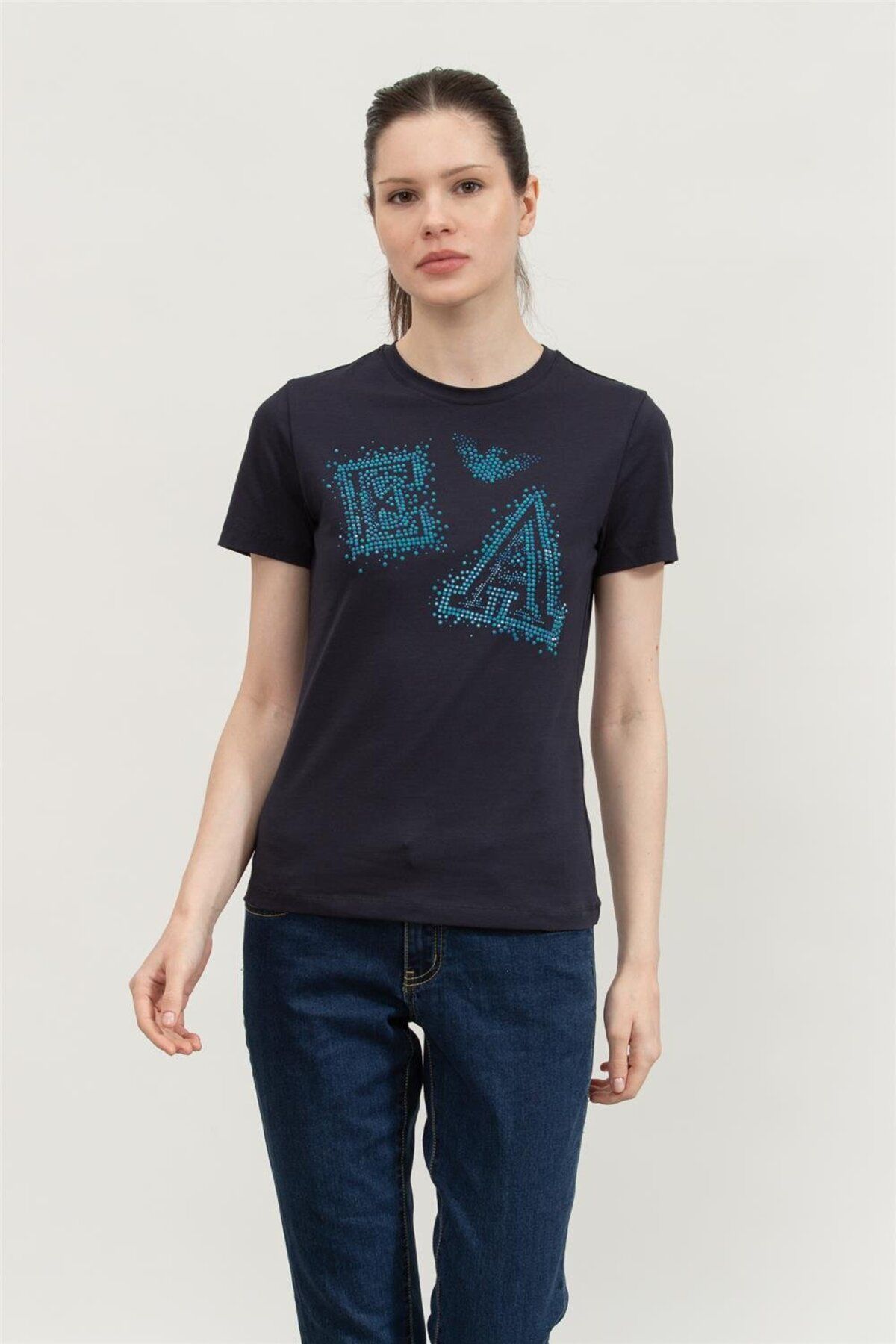 Emporio Armani Kadın Bisiklet Yaka T-Shirt