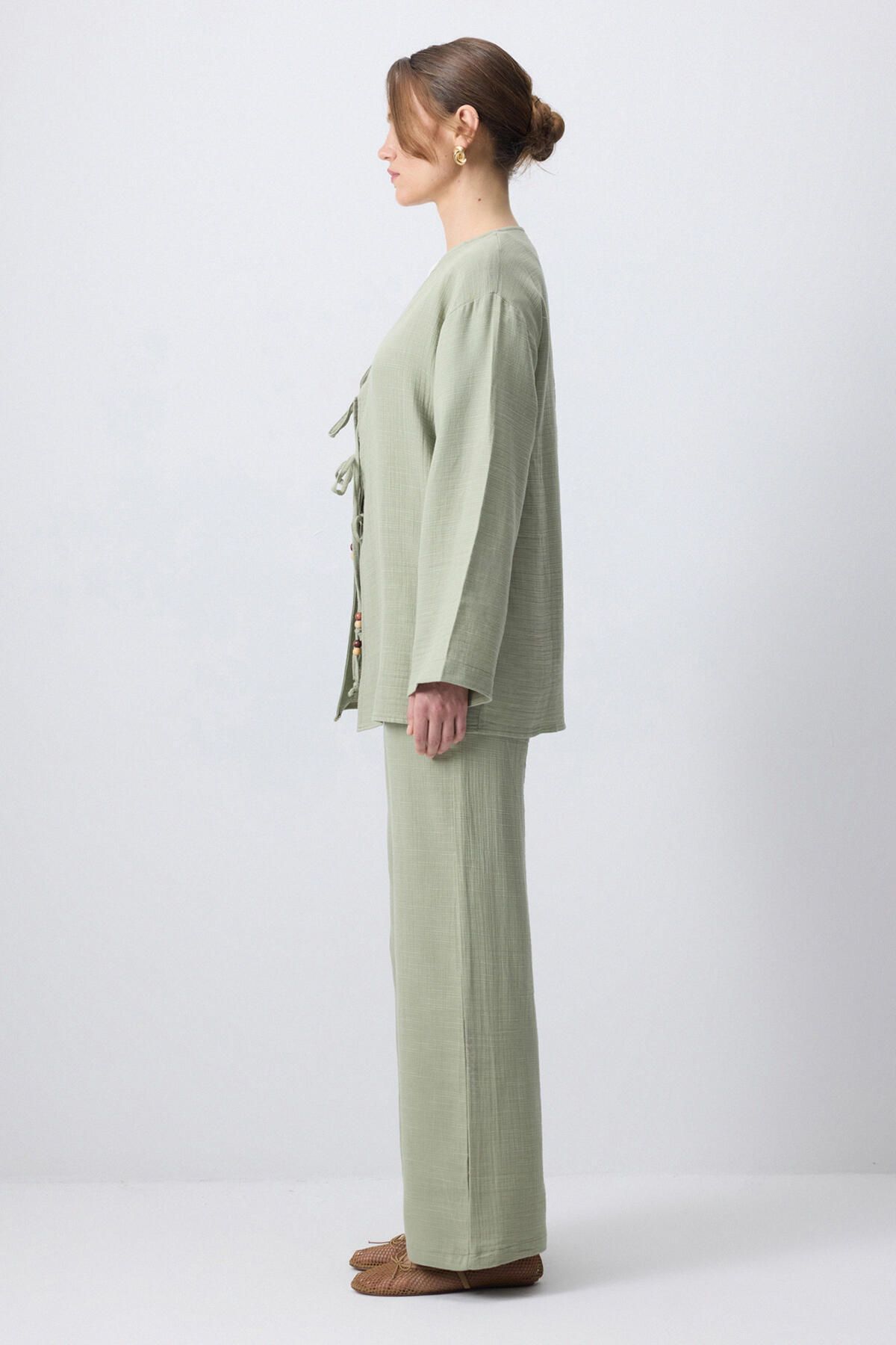 Touché Privé-Front Tie Kimono Pants Suit 3