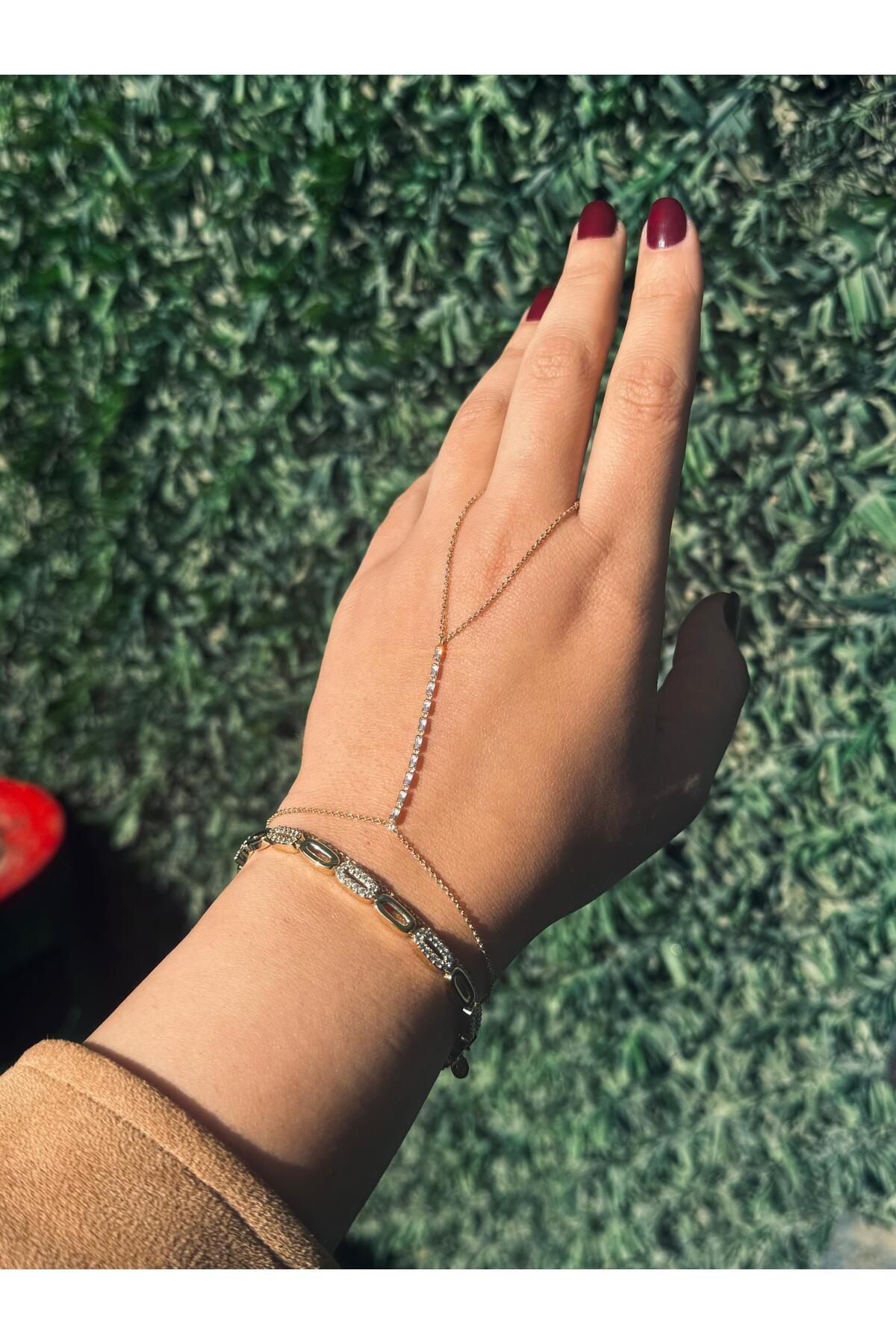 MODA Gold Şerit Taşlı Çelik Şahmeran