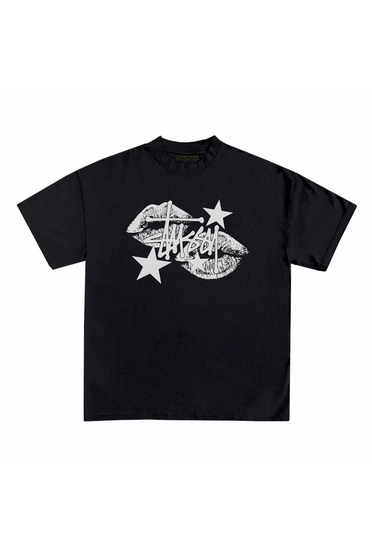 RawNox Unisex Bol Kalıp RawNox Özel Koleksiyon Stüssy V5 Tshirt