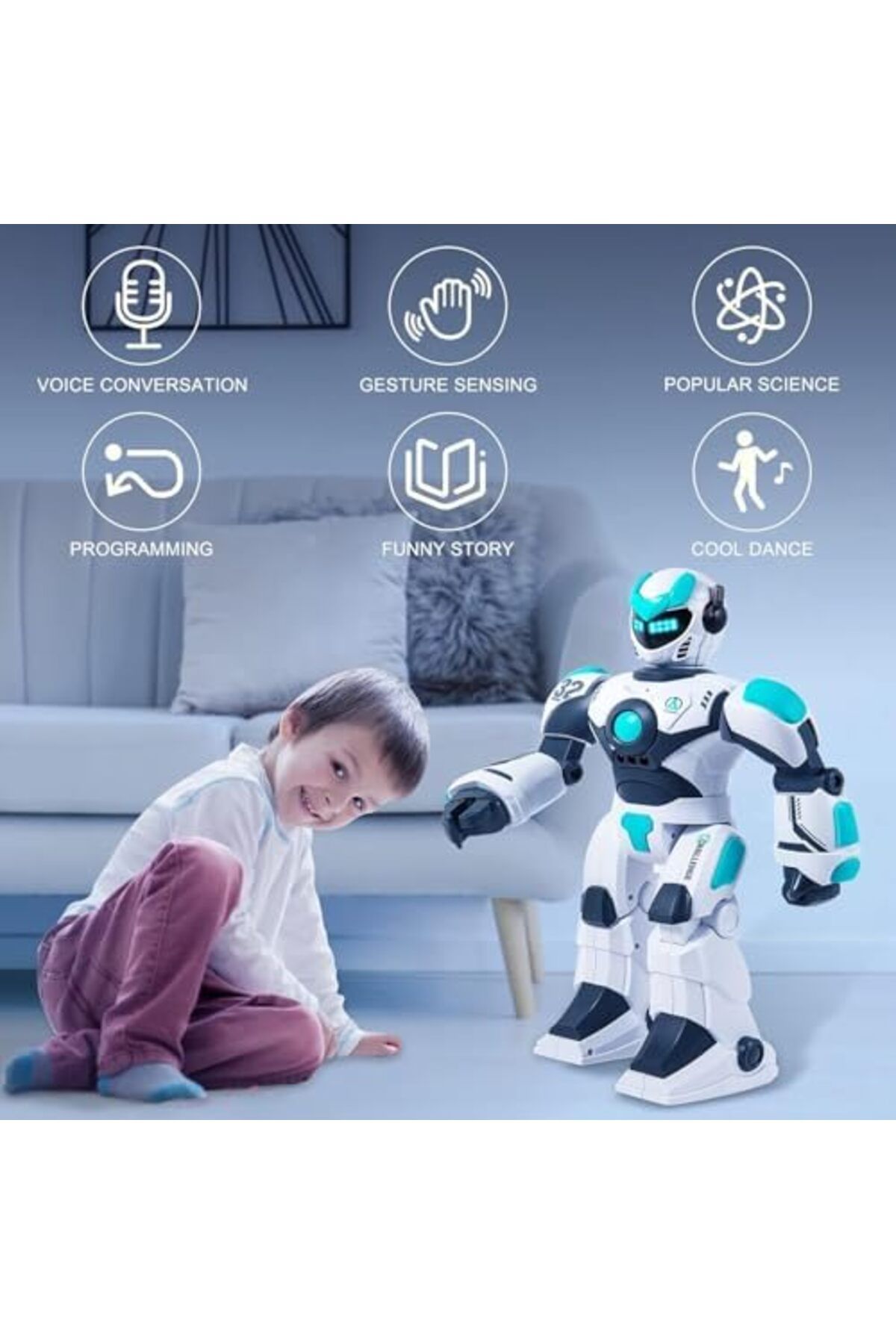 AQUAFALCON-RC Robot Toy for Kids Remote Control Robot Toy, Smart Gesture Sensing Rechargeable & Prog 4