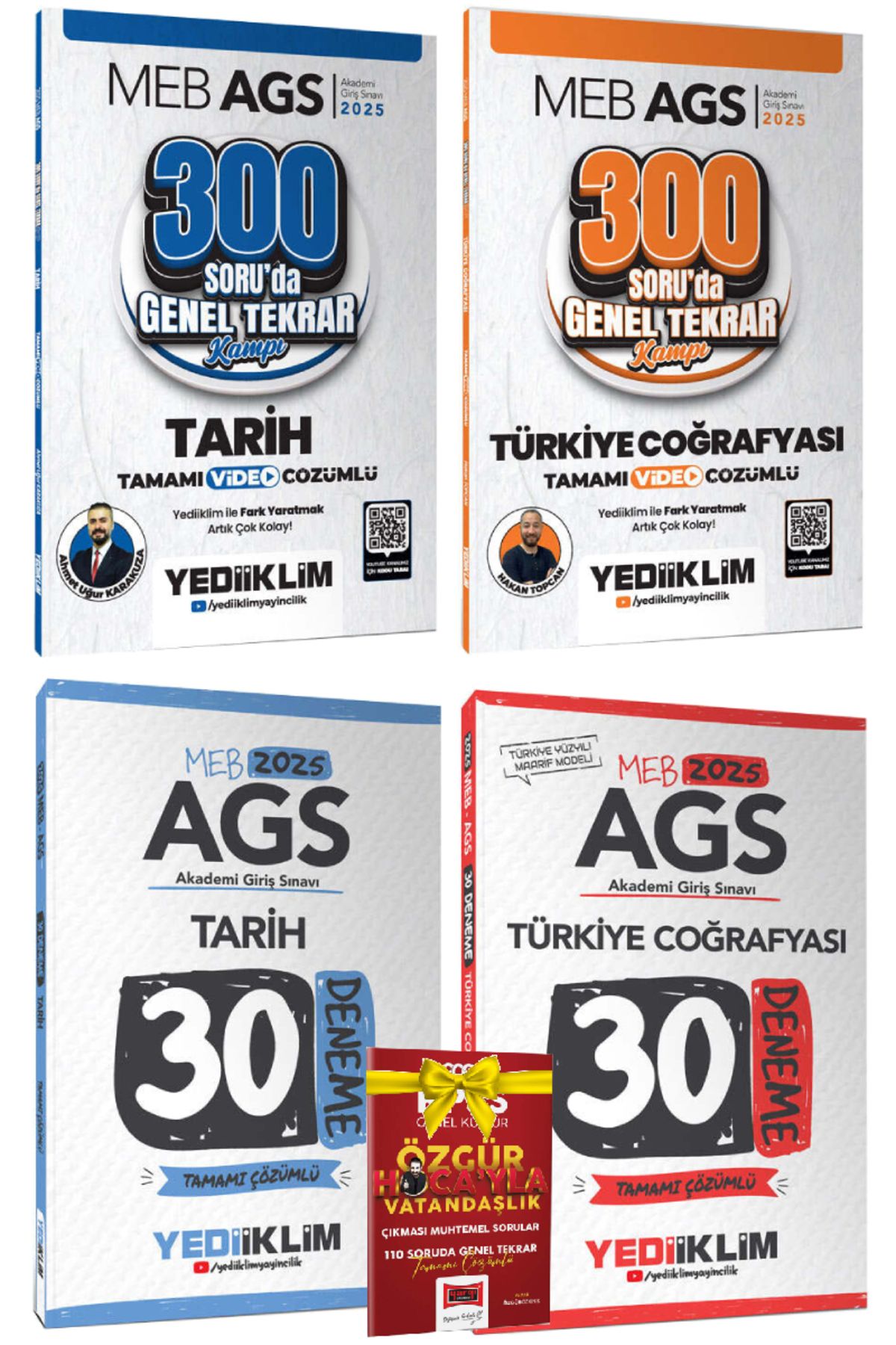 Yediiklim Yayınları 2025 Yediiklim MEB AGS Tarih Genel Tekrar+Türkiye Coğrafyası Genel Tekrar+Denemeler