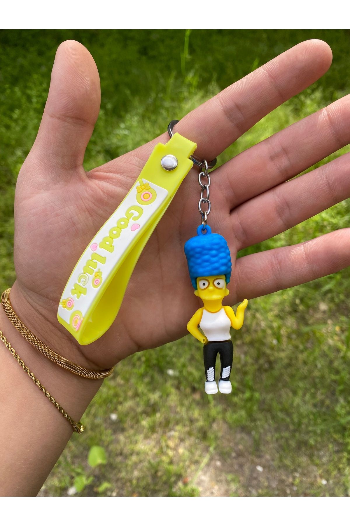 AYZENA 3D Yumuşak Silikon Simpsonlar (Marge Simpson) Tek Anahtarlık