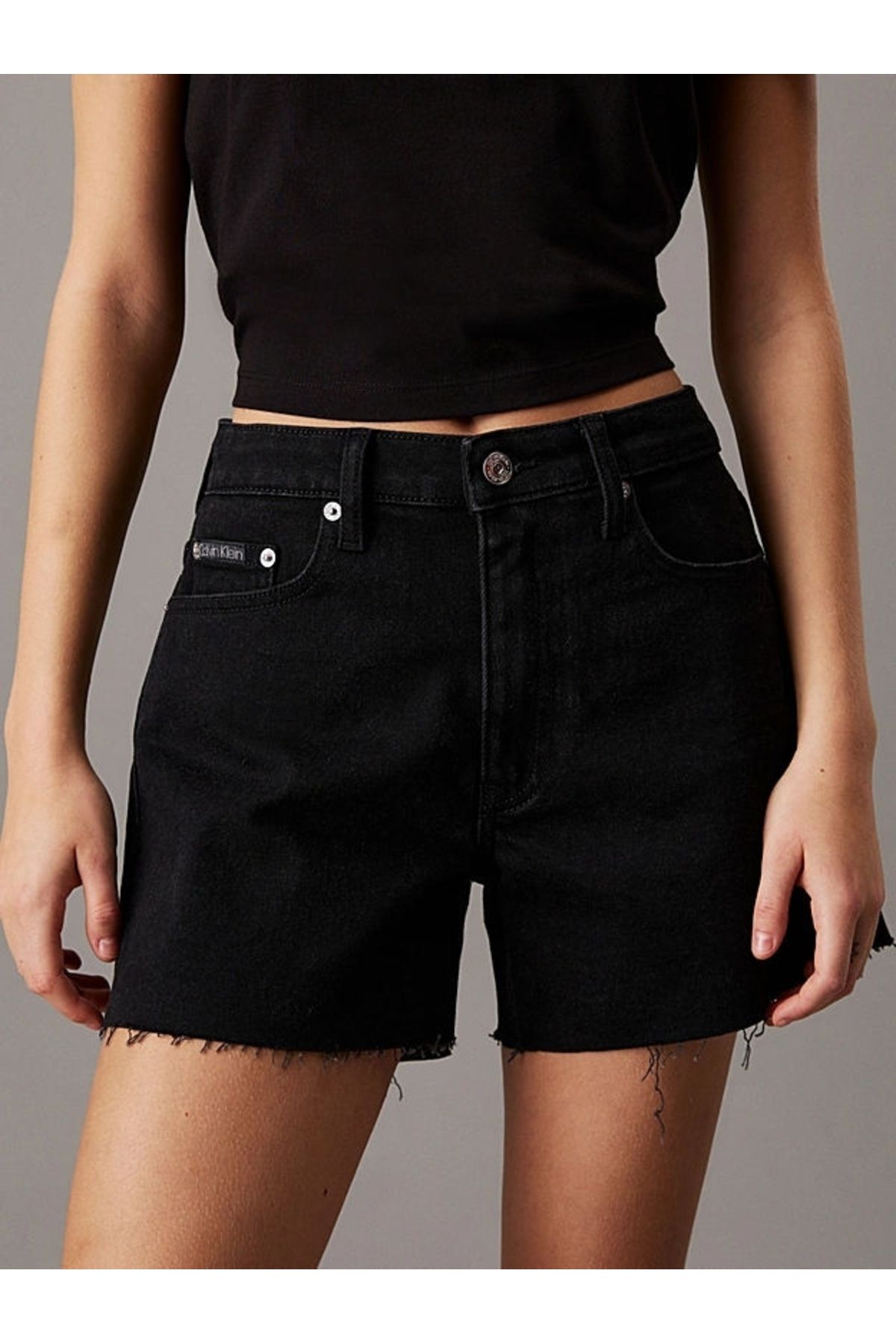 CK Jeans Denim Mom Shorts Kadın Siyah Şort J20j225154-1by