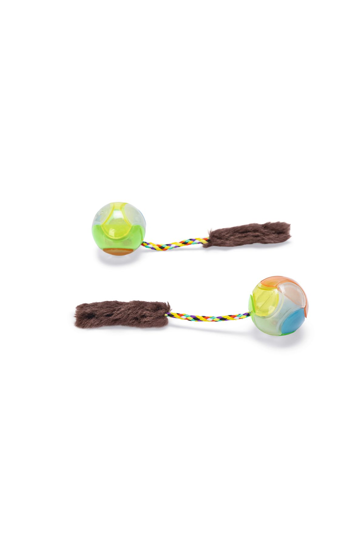 Beeztees Kedi Oyuncağı, Kuyruklu Top, 2 Adet, Çeşitli Renklerde, 18x4,5x4,5cm