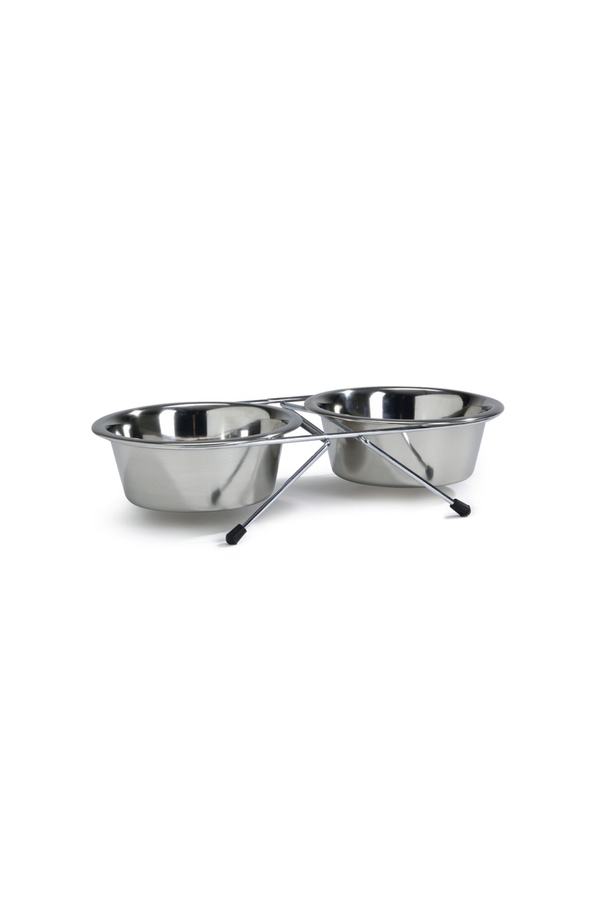 Beeztees Köpek İkili Mama Su Kabı, Paslanmaz Çelik, 13cm, 2x450ml