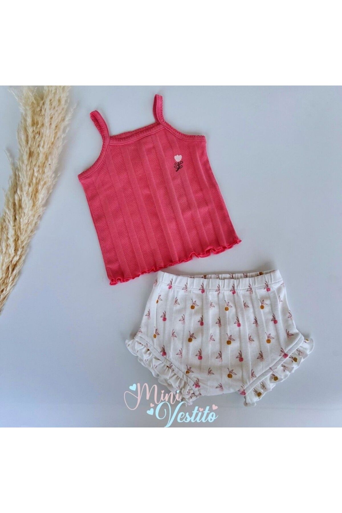 MiniVestito Mini Cherry Yazlık İkili Takım 🍒🌸