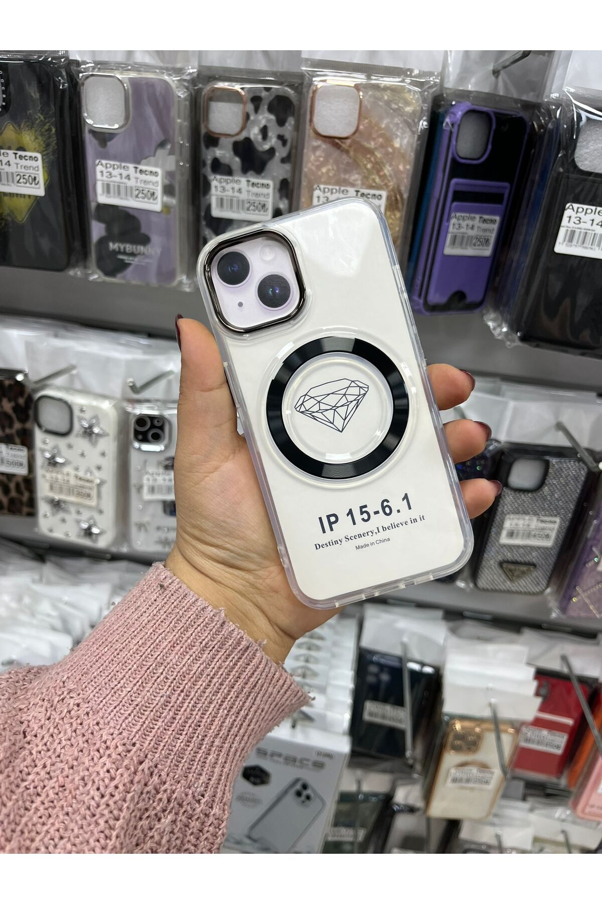TECNOTREND Apple iPhone 15 Uyumlu Case Magsafe Charging Capable Metal Camera Kılıf