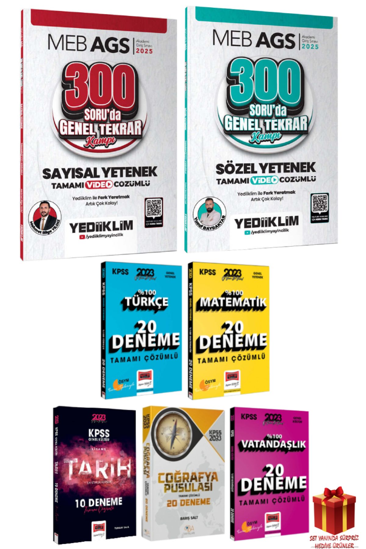 Yediiklim Yayınları 2025 Yediiklim MEB AGS Sözel Yetenek Genel Tekrar+Sayısal Yetenek Genel Tekrar+Deneme Seti