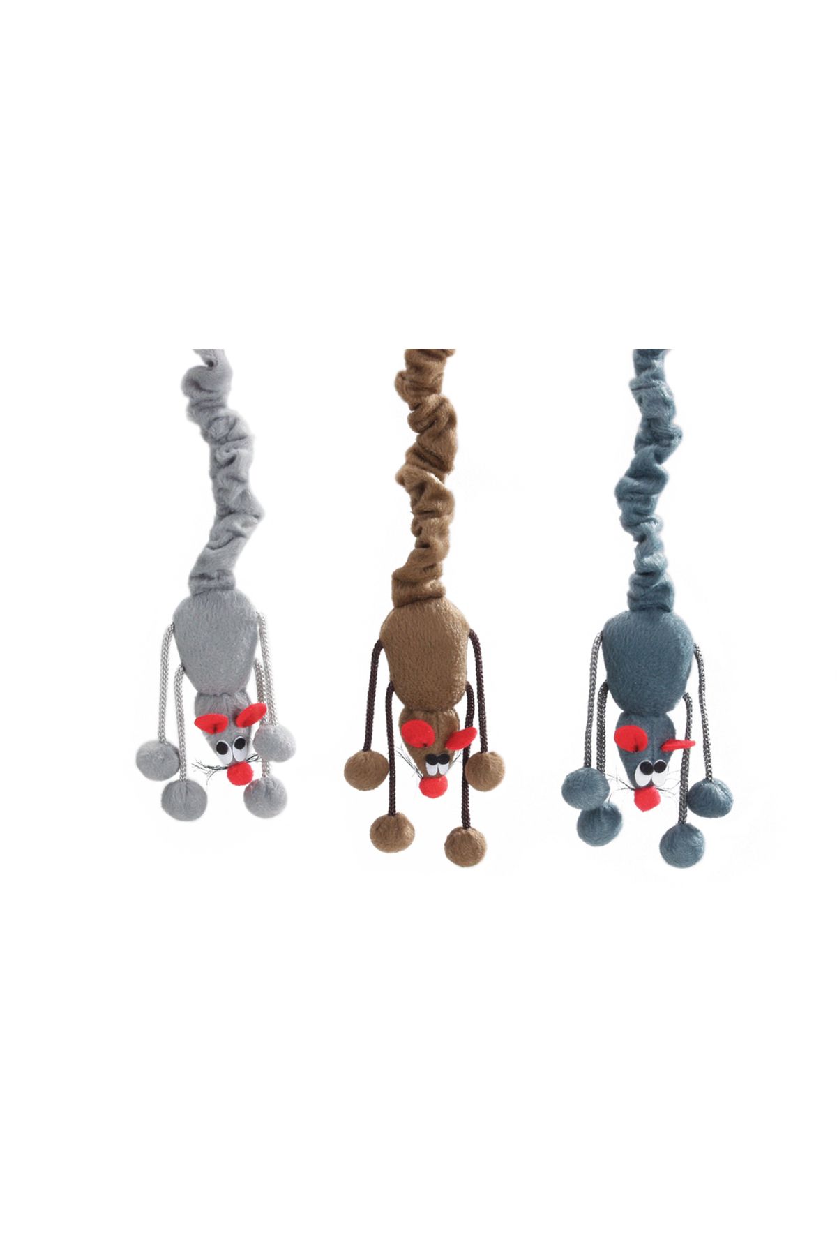 Beeztees Kedi Oyuncağı, Elastik Kuyruklu Fare, Asılabilir, Çeşitli Renklerde, 52cm