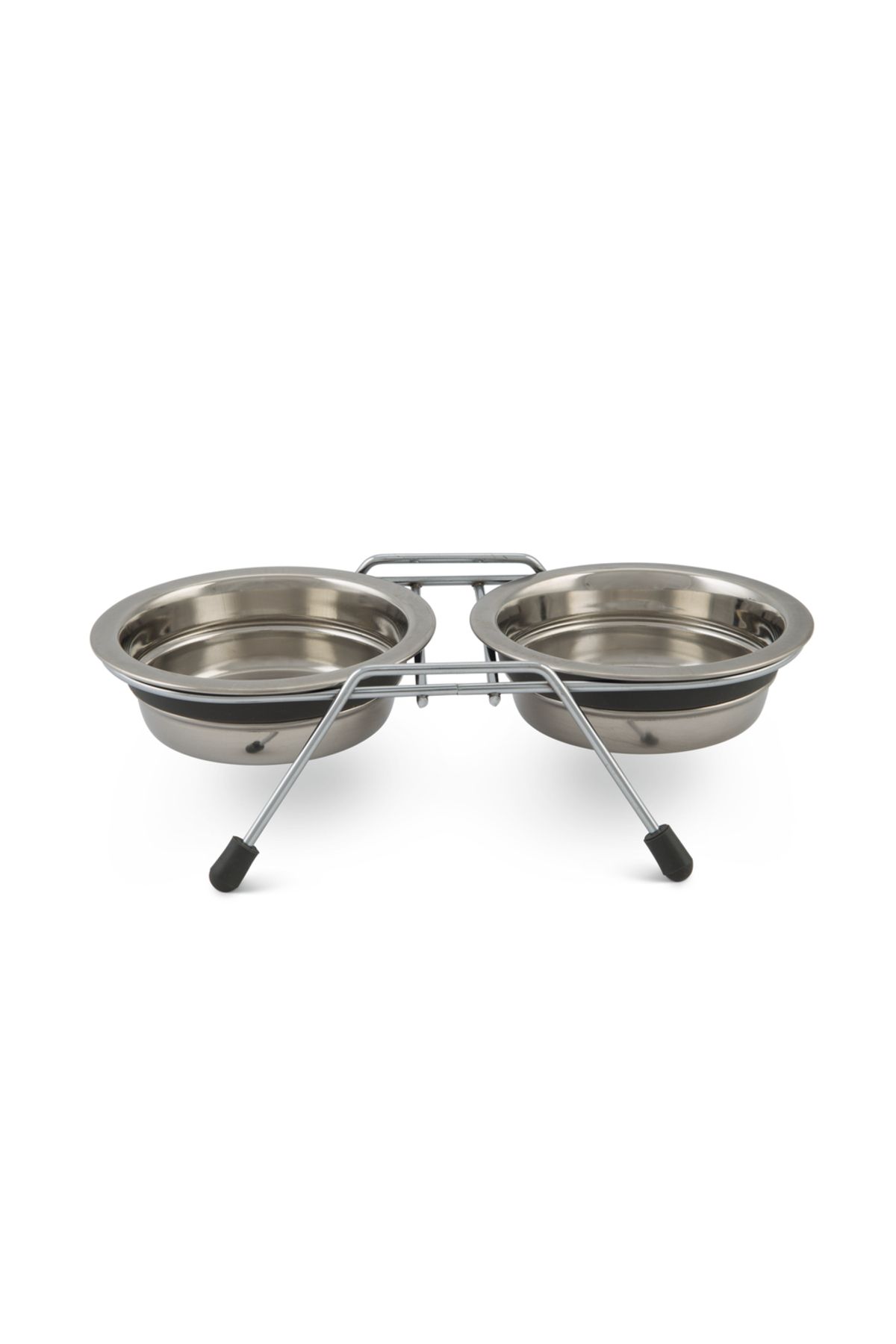 Beeztees Köpek İkili Mama ve Su Kabı, Paslanmaz Çelik, Sessiz&Kaymaz, 11cm, 2x220ml