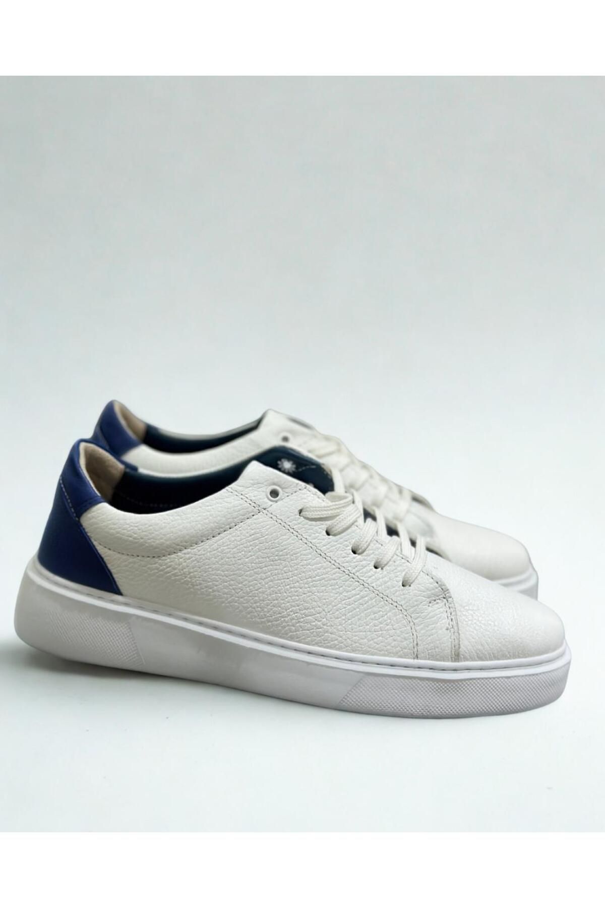 LINASHOES07 ERKEK BEYAZ Hakiki Deri Ayakkabı Sneaker Günlük Yüksek Tabanlı Erkek