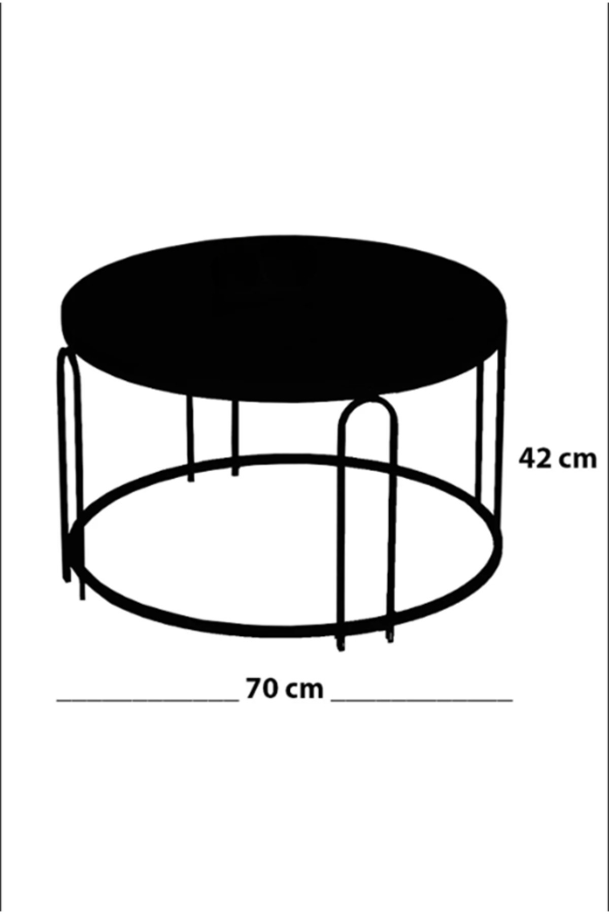 Lenka Orta Sehpa Yuvarlak Ahşap Gümüş Metal Açık Ceviz Ahşap - sedaş-lenka-orta-gold