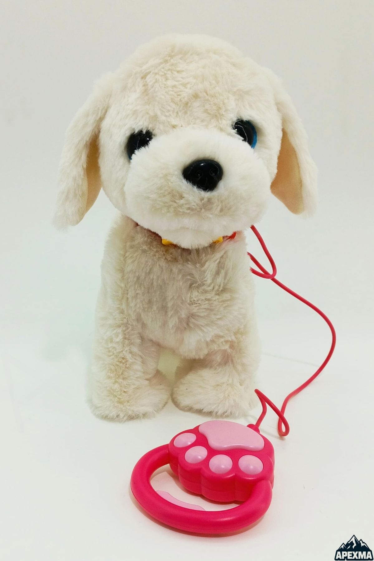 Apexma Oyuncak Sesli Müzikli Ses Tekrar Eden Tasmalı Yürüyen Havlayan Peluş Köpek