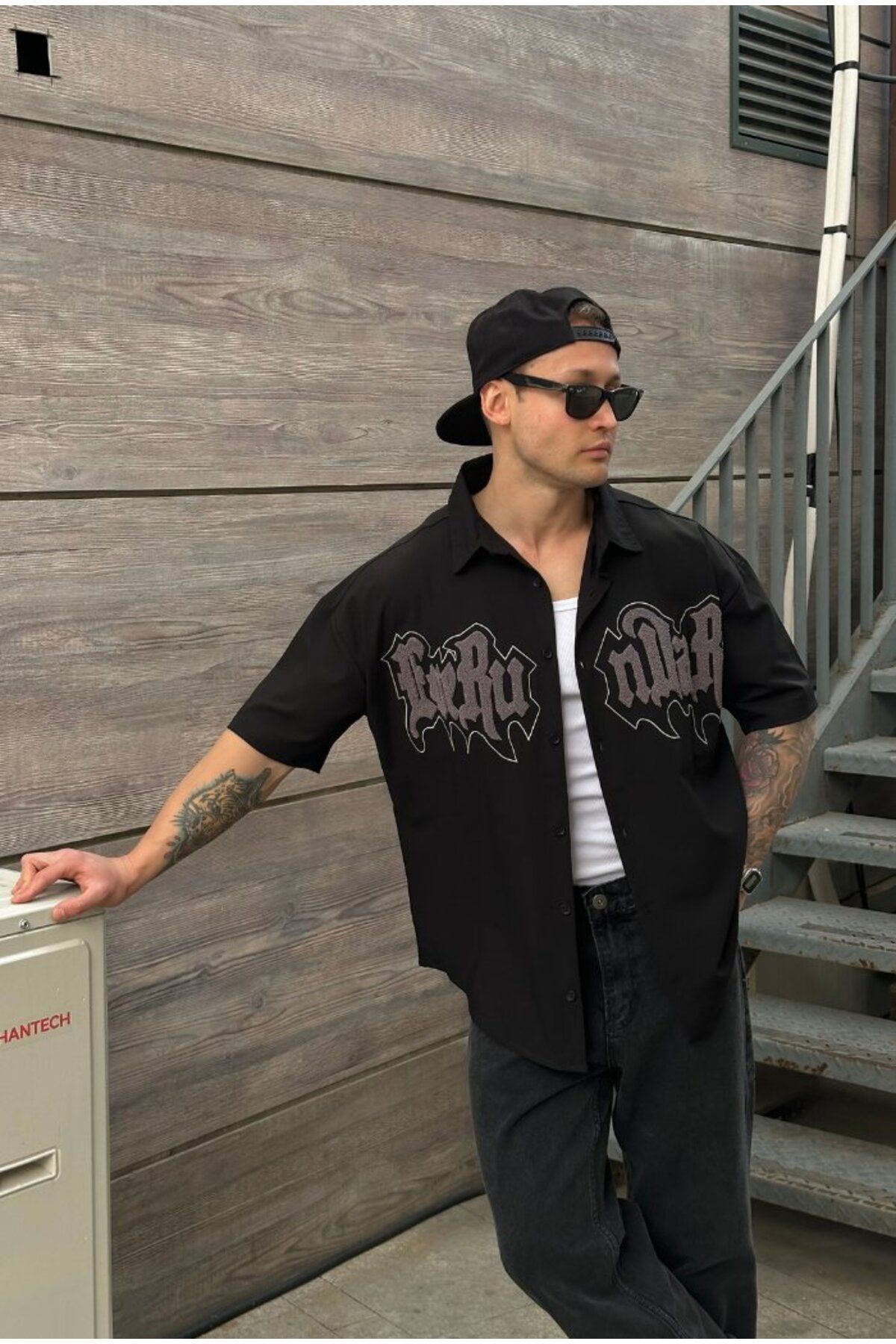 serline Fuerundar Nakışlı Peluş Detay Premium Oversize Gömlek