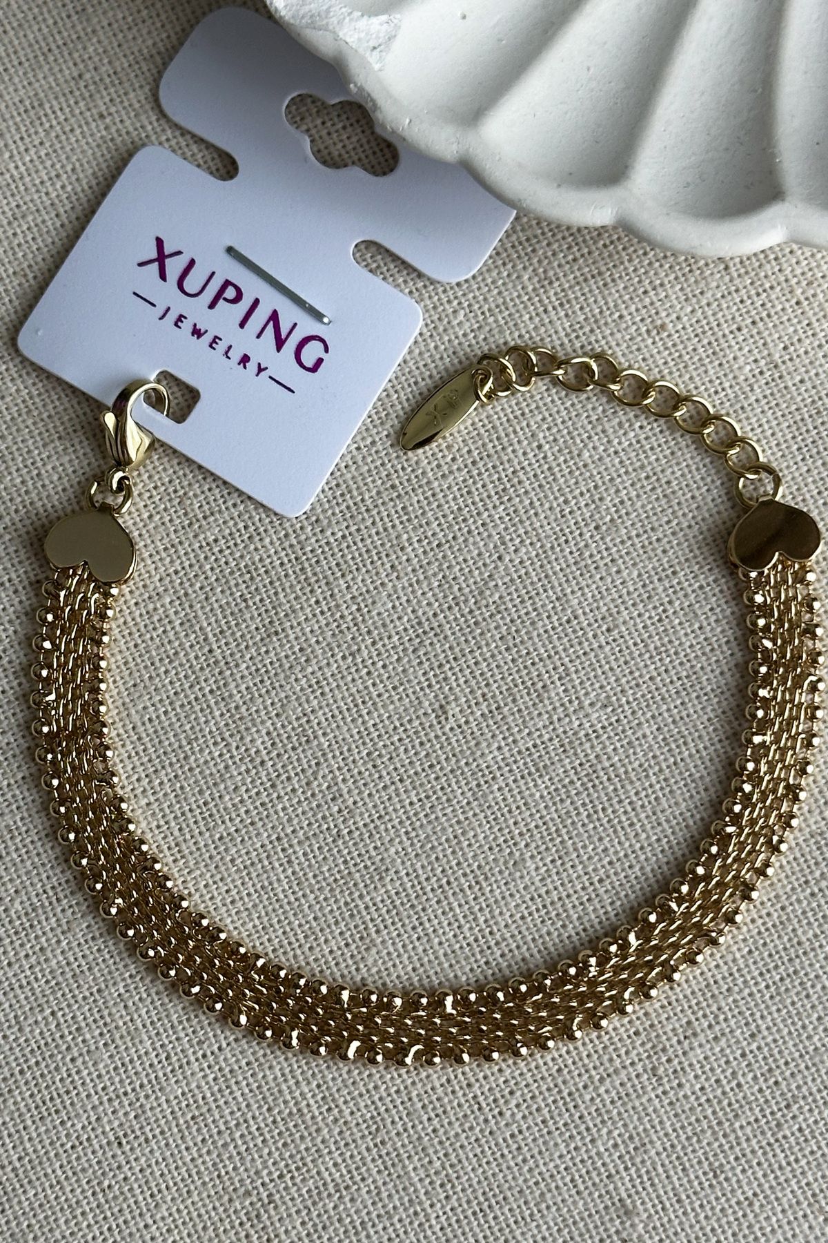 Modacaprea Xuping 14K 17+3 cm Hasır 0,5cm Zincir Kadın Bileklik Kadın Karamaz Bileklik Yıldız Bileklik
