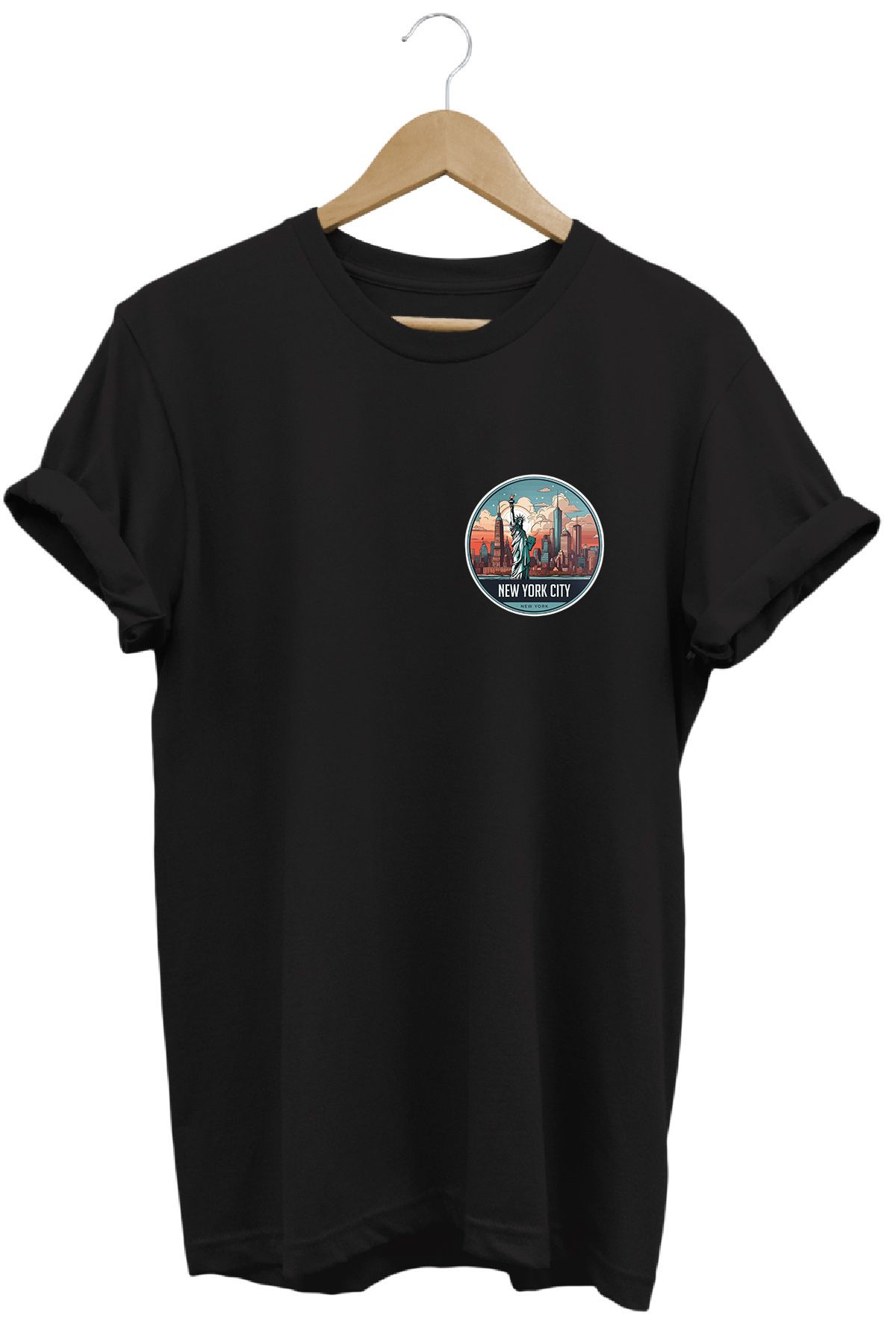 remonz Şehirler Serisi New York Baskılı %100 Pamuk Regular Fit Bisiklet Yaka T-shirt