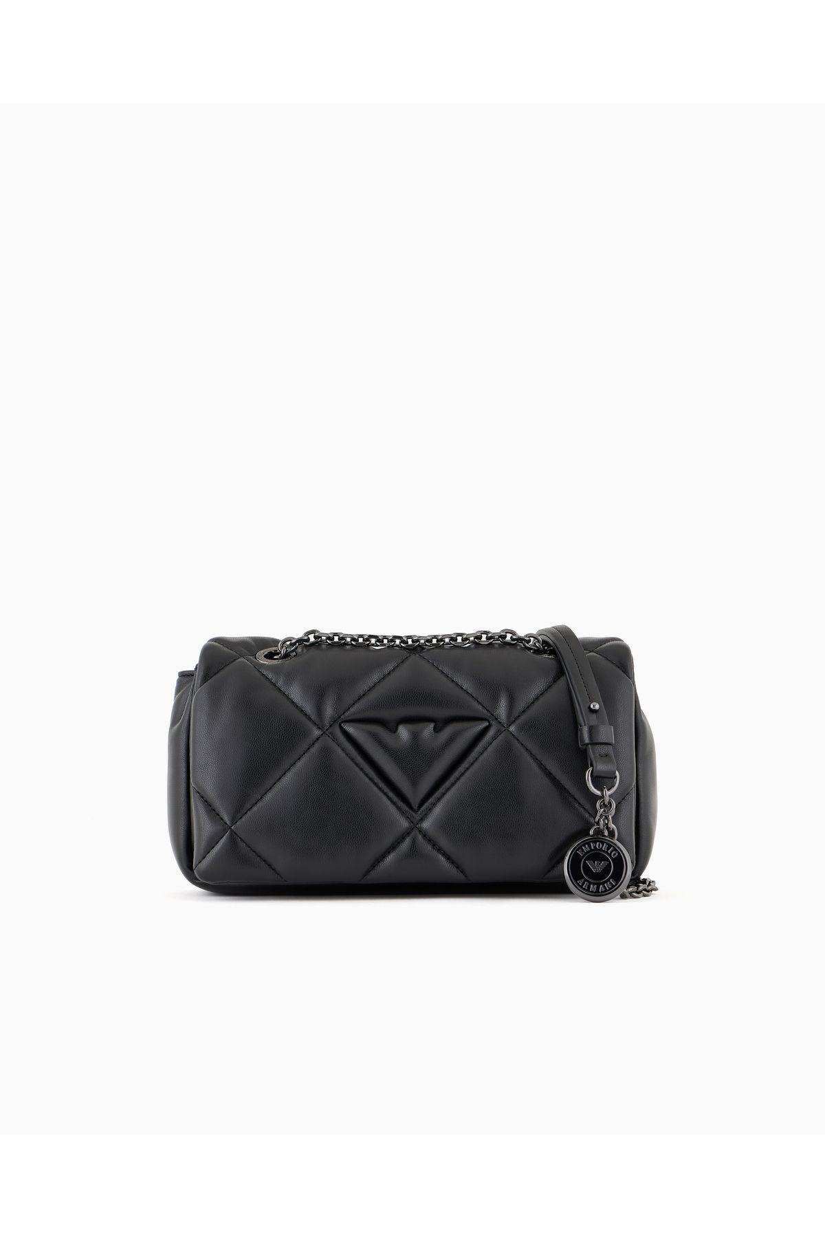 Emporio Armani Quilted Nappa Leather-effect Mini Bag with Flap