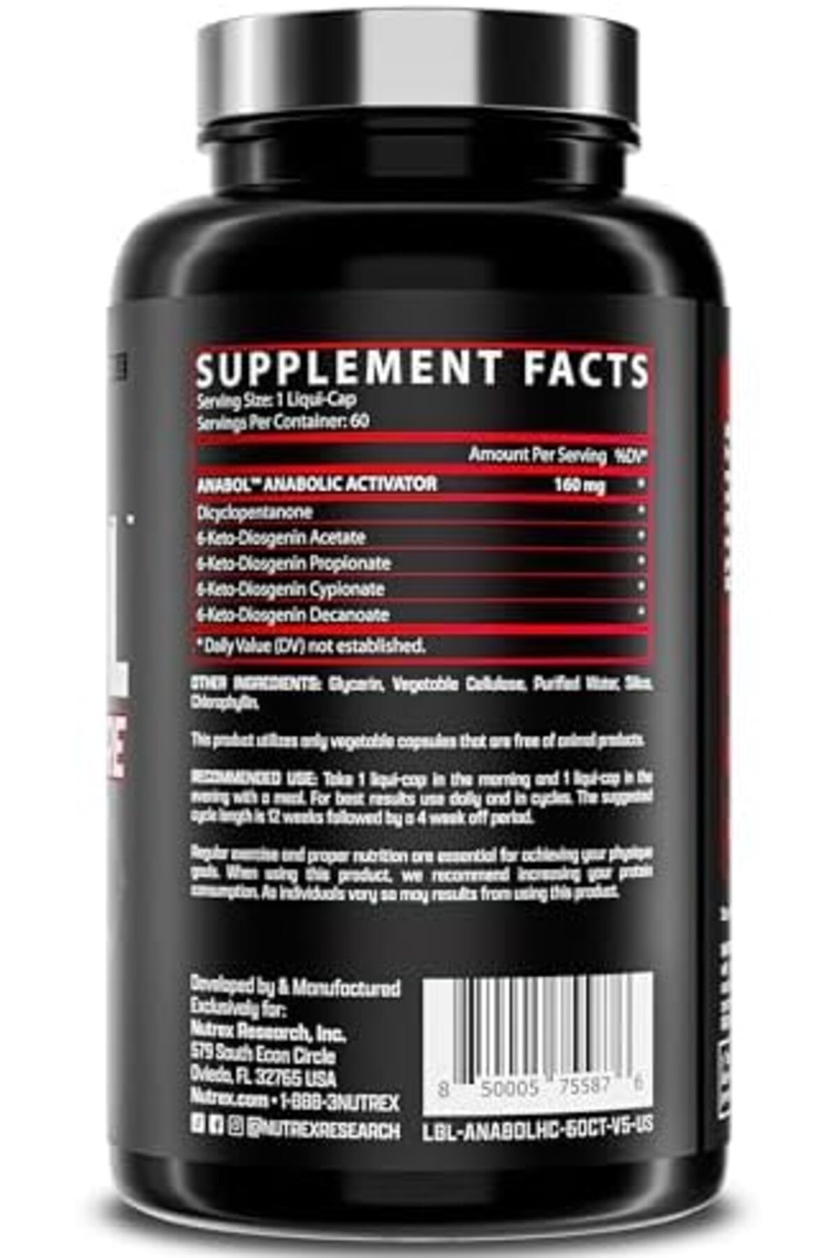 Nutrex Research-منشط أنابول هاردكور الابتنائي، عامل بناء العضلات وتقويتها، 60 قرصًا 6