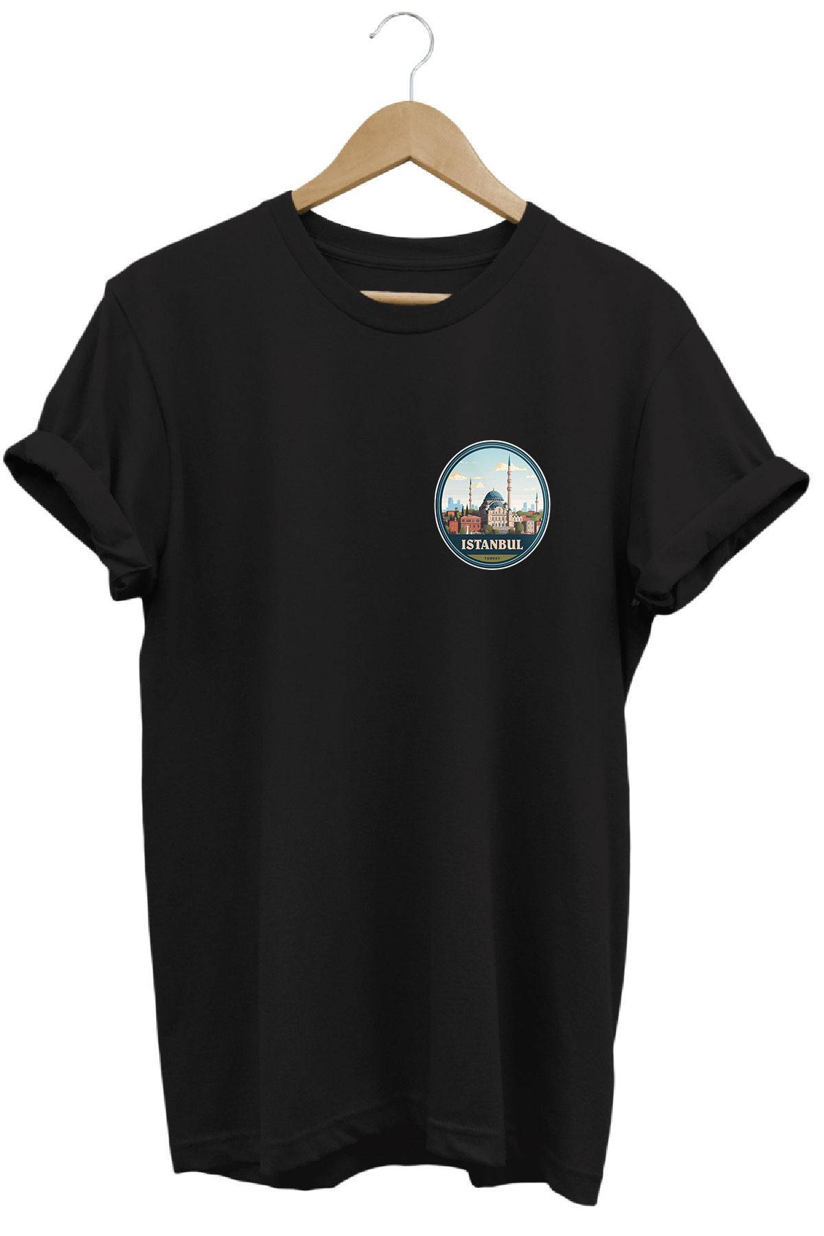 remonz Şehirler Serisi İstanbul Baskılı %100 Pamuk Regular Fit Bisiklet Yaka T-shirt