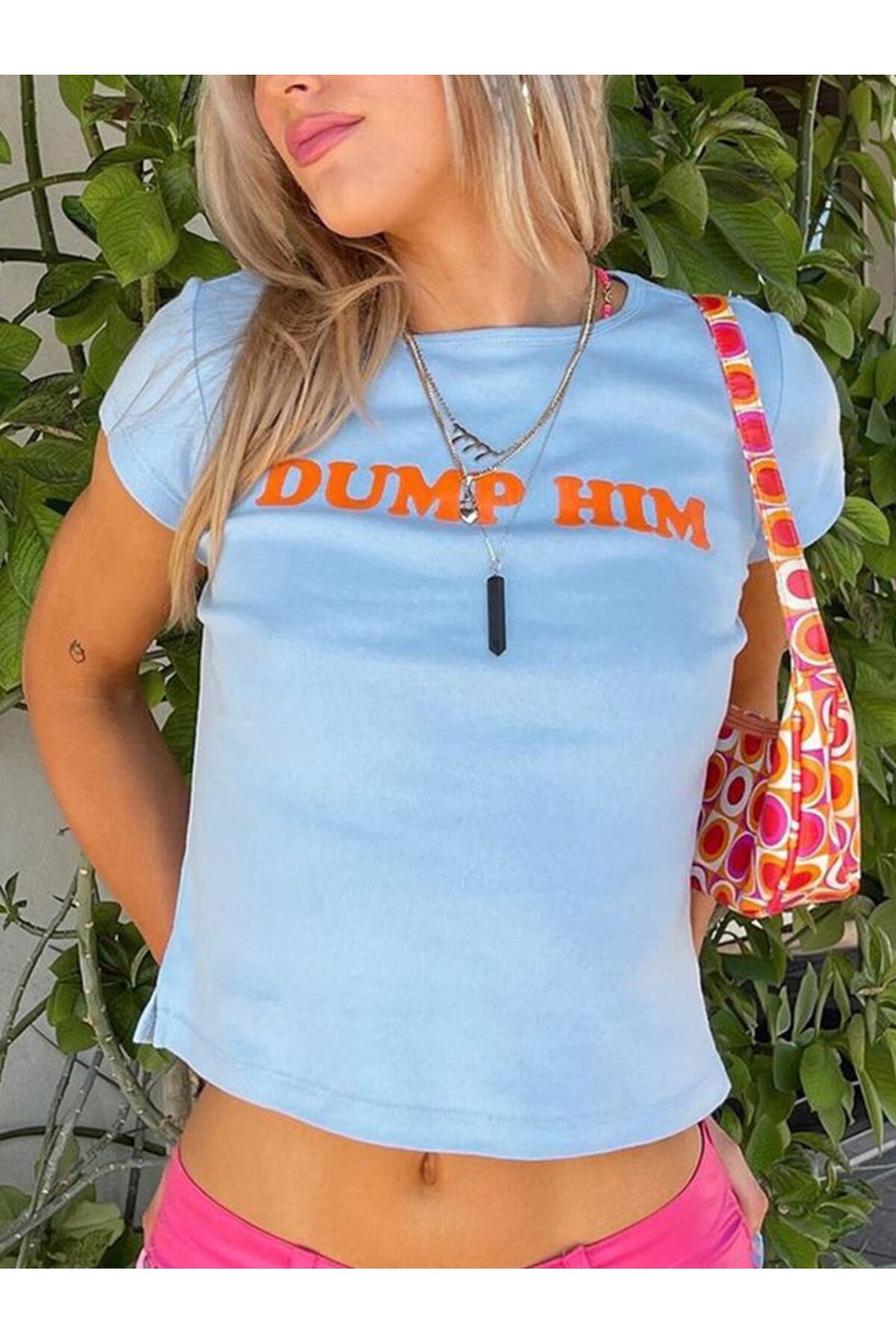 JANSO GROUP -KADIN KISA KOLLU PAMUKLU BASKILI CROP TSHIRT0022